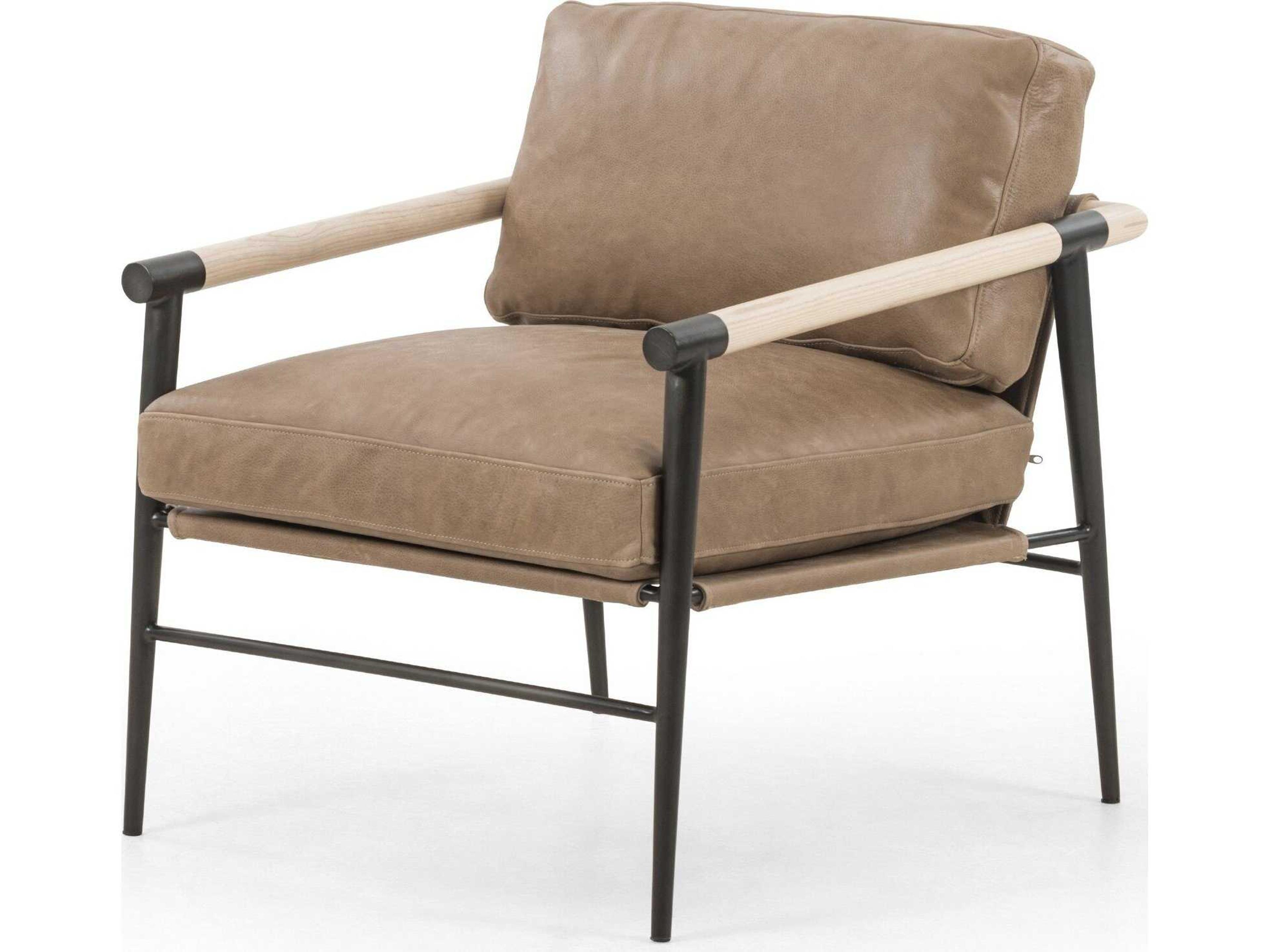 Four Hands Grayson Rowen Brown Leather Accent Chair