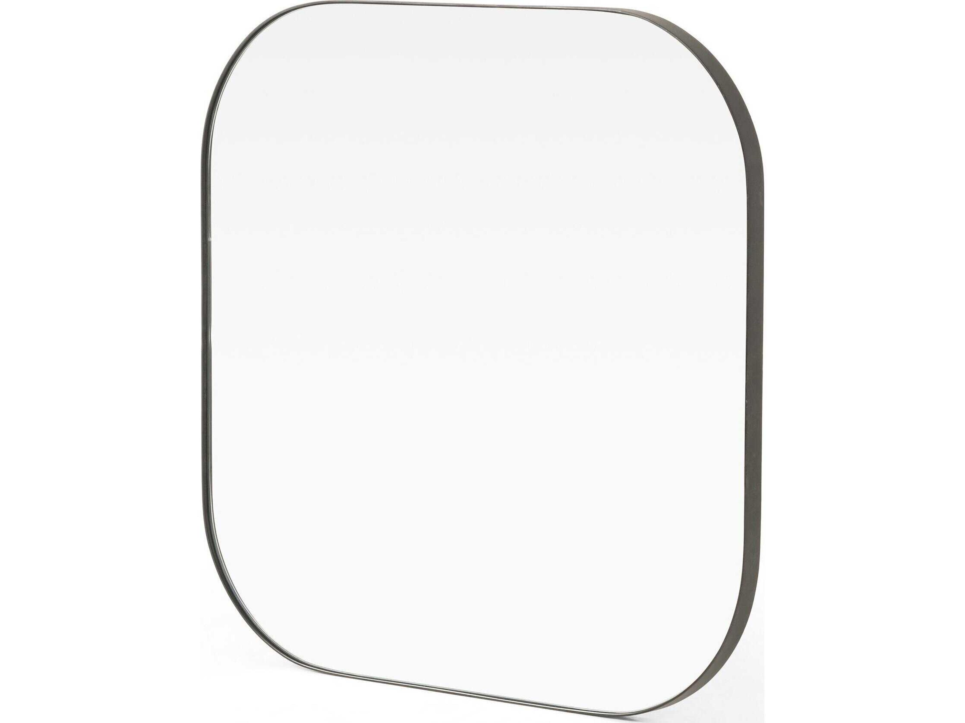 Four Hands Hughes Bellvue Rustic Black Rectangular Square Mirror