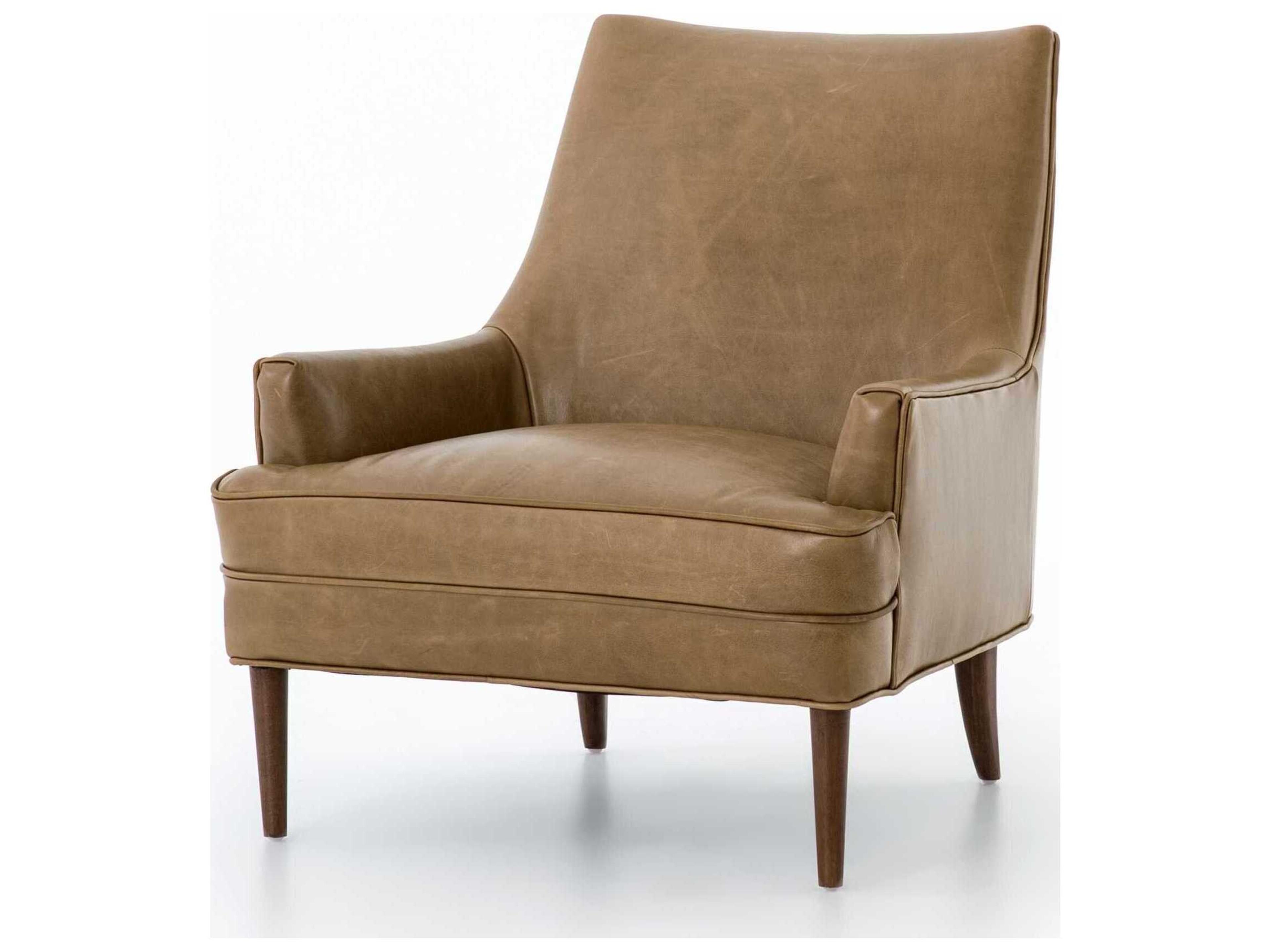 Four Hands Belfast Danya Brown Leather Accent Chair
