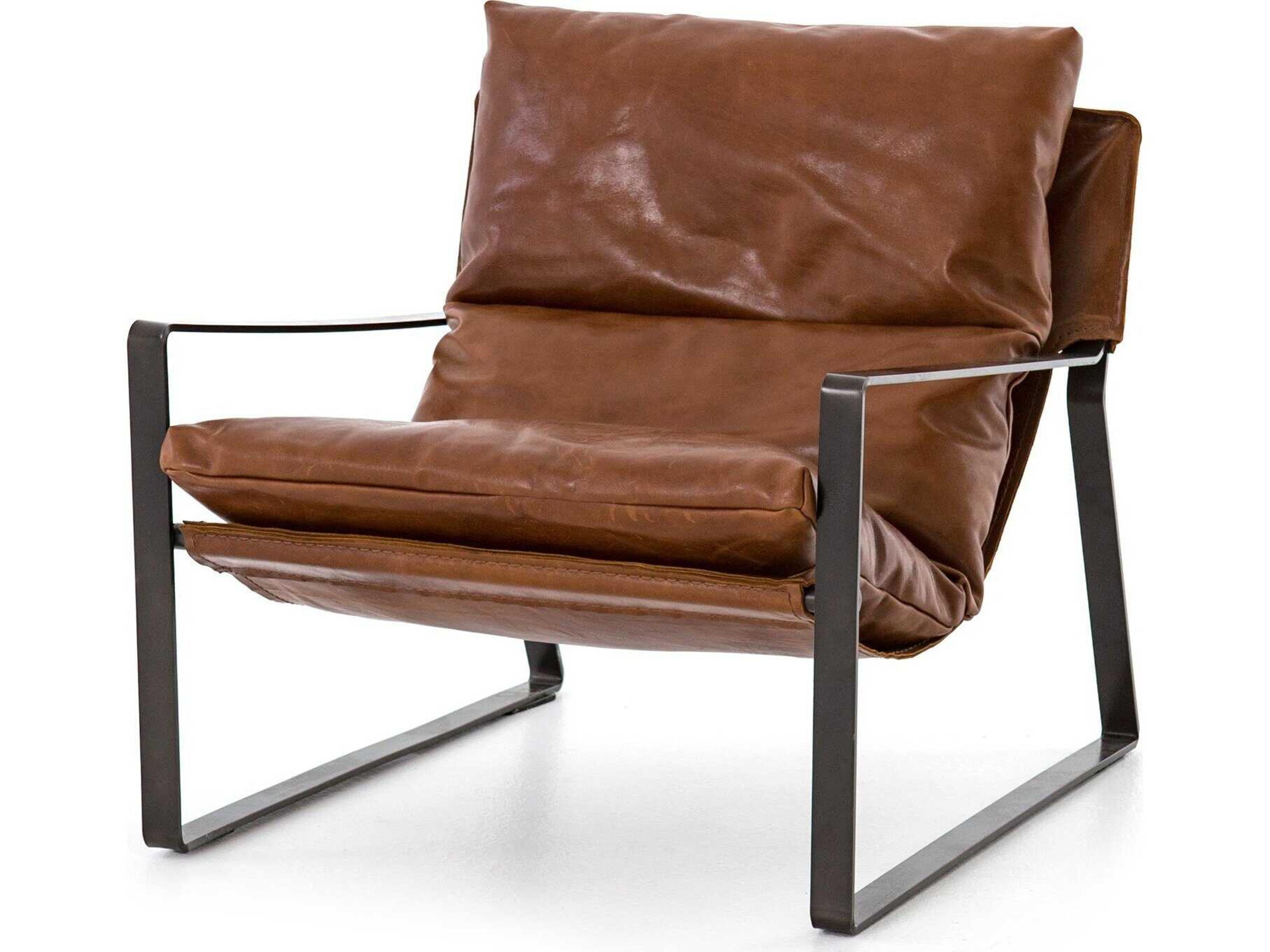 Four Hands Westgate Emmett Brown Leather Accent Chair