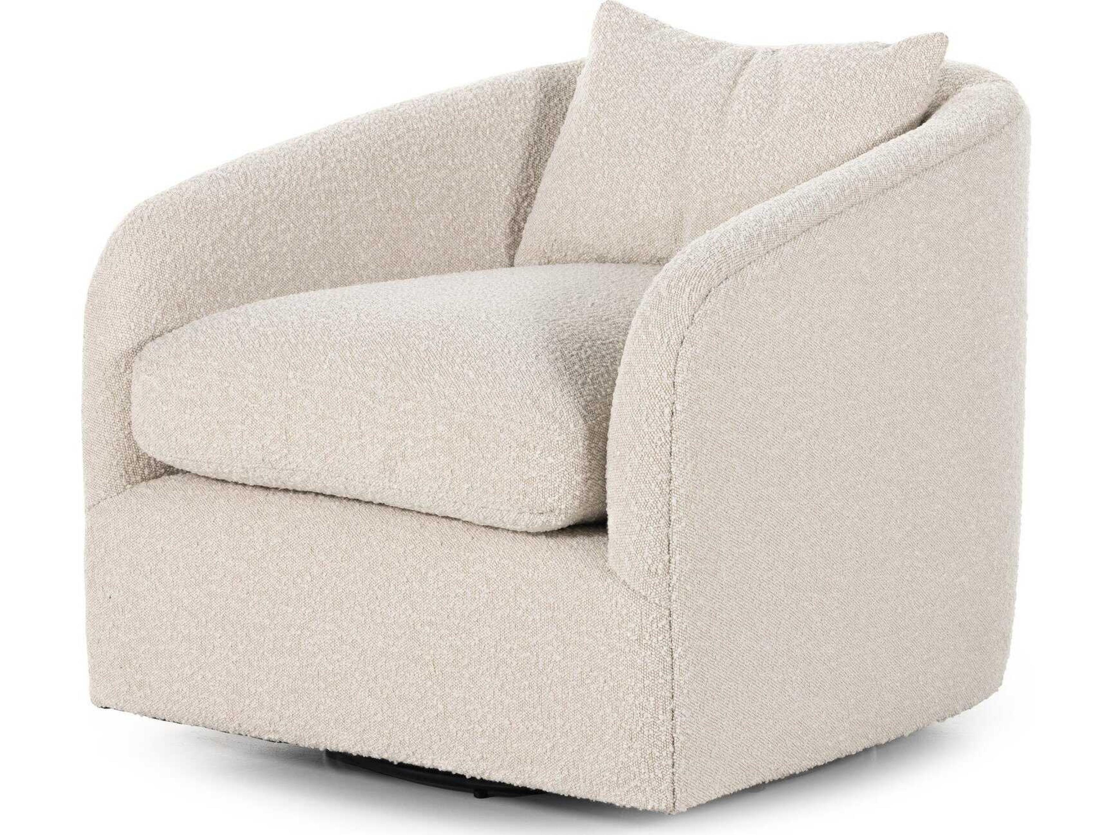 Four Hands Farrow Topanga Swivel Beige Fabric Accent Chair