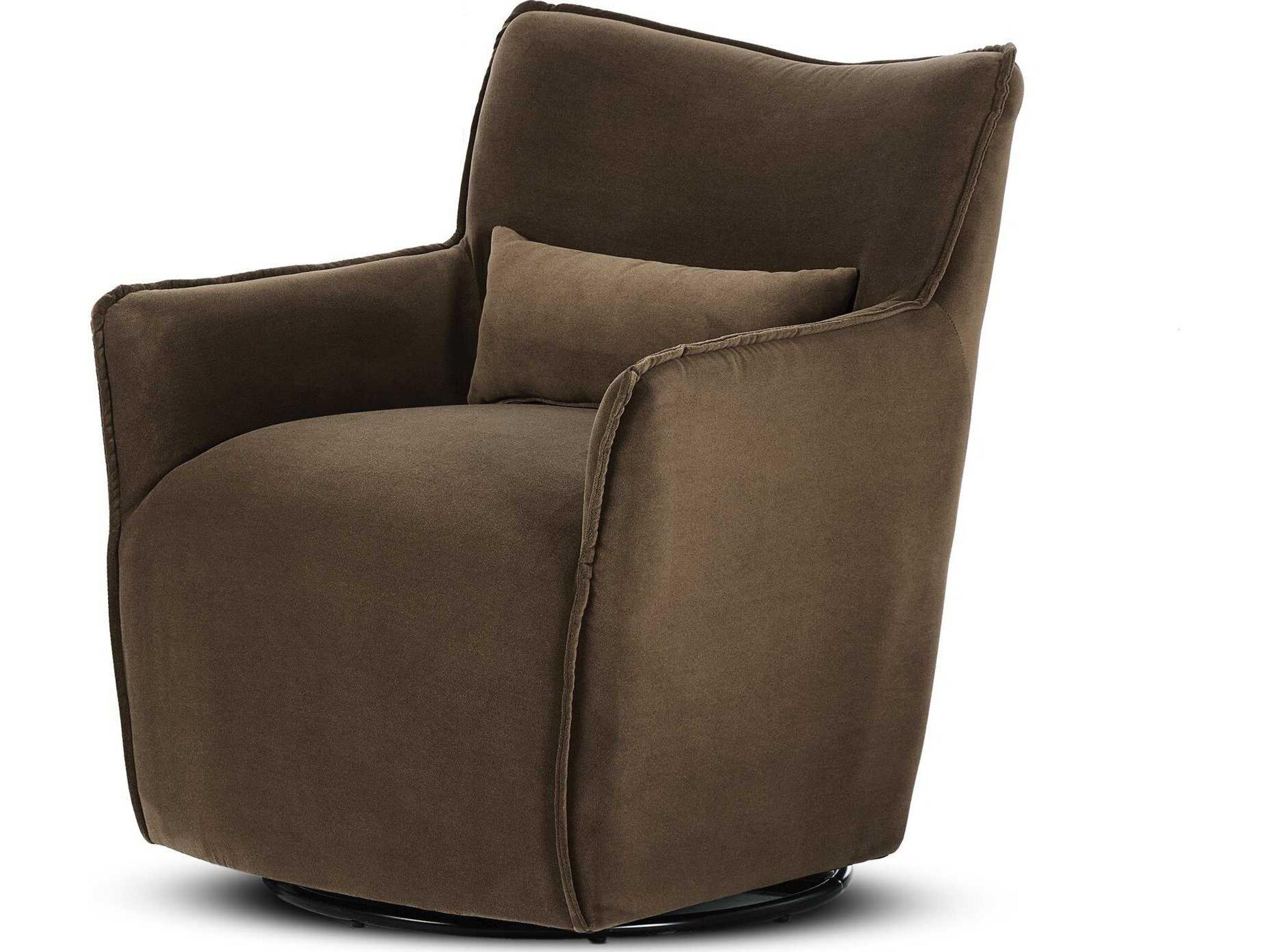 Four Hands Atelier Swivel Gray Fabric Accent Chair