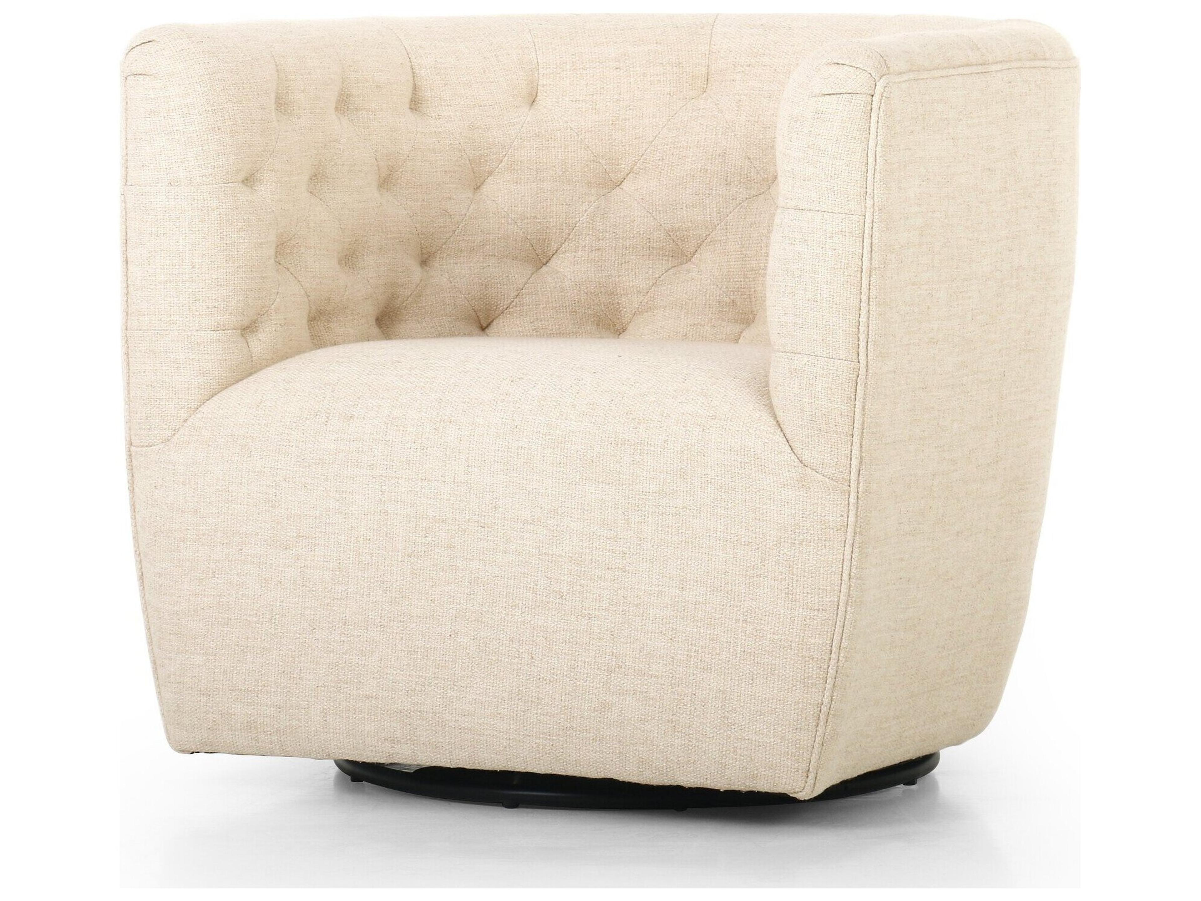 Four Hands Kensington Hanover Swivel White Accent Chair
