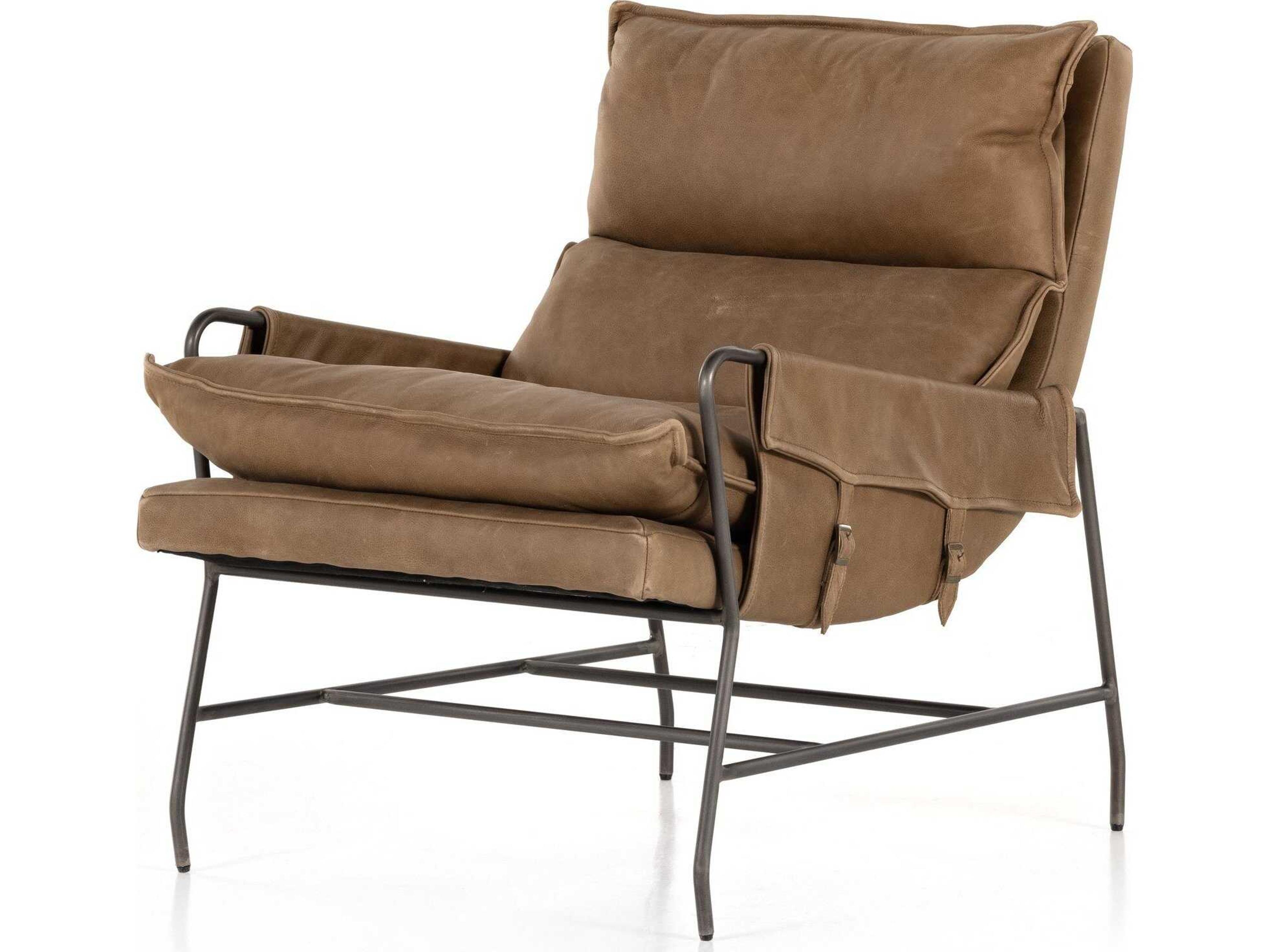 Four Hands Westgate Taryn Brown Leather Accent Chair