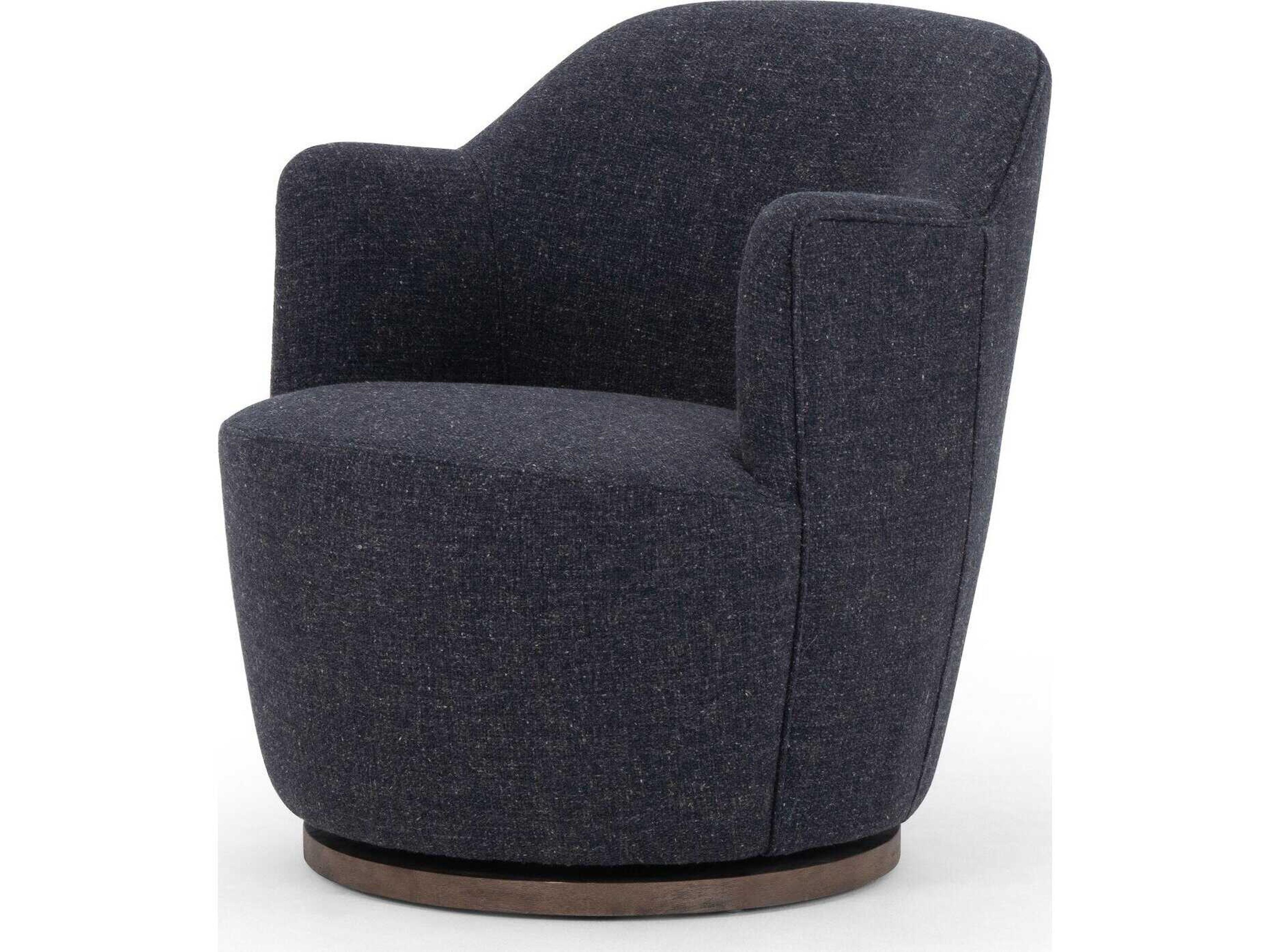 Four Hands Westgate Aurora Swivel Blue Fabric Accent Chair