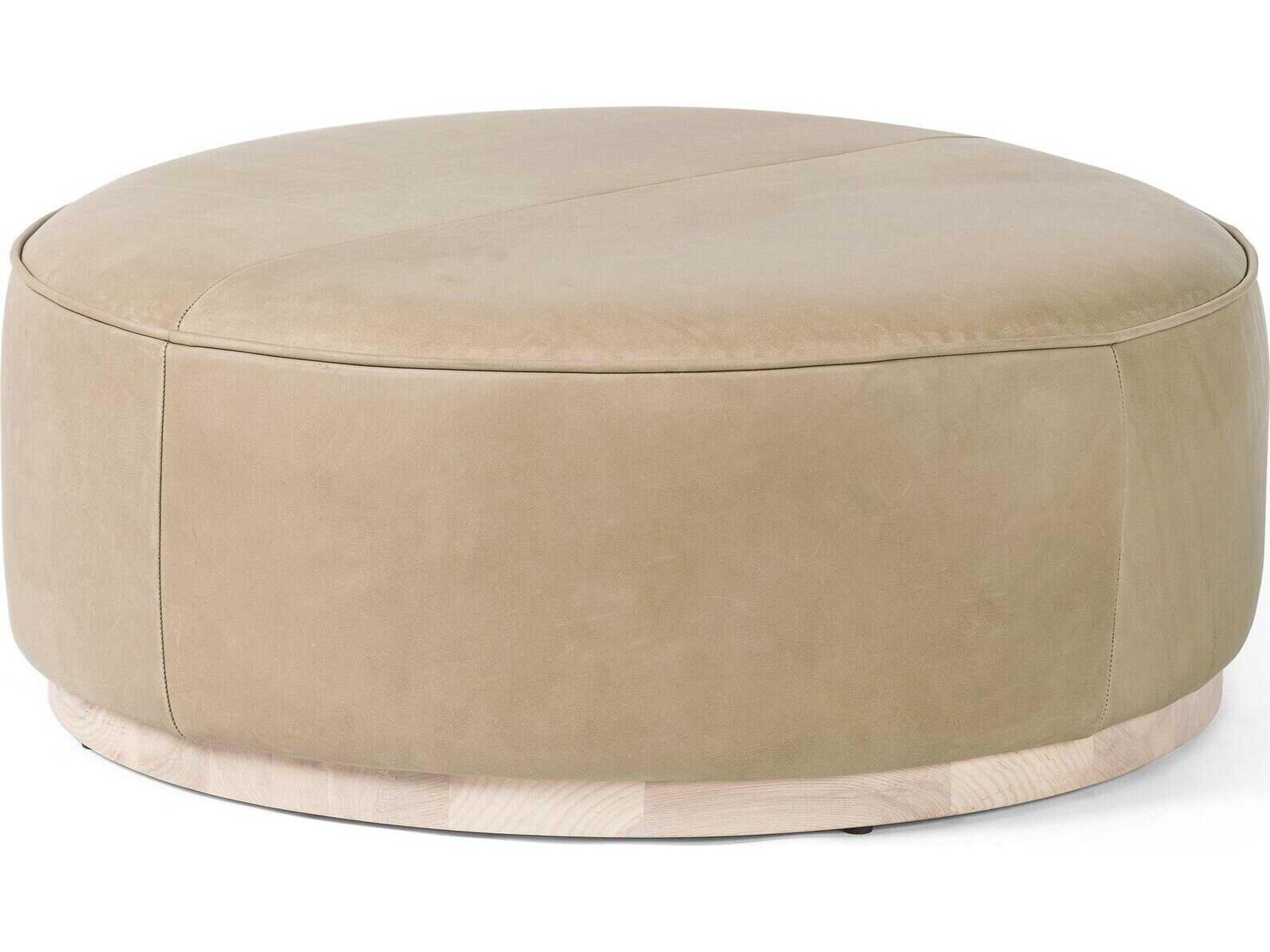 Four Hands Westgate Sinclair Distressed Natural Palermo Butterscotch Brown Leather Ottoman