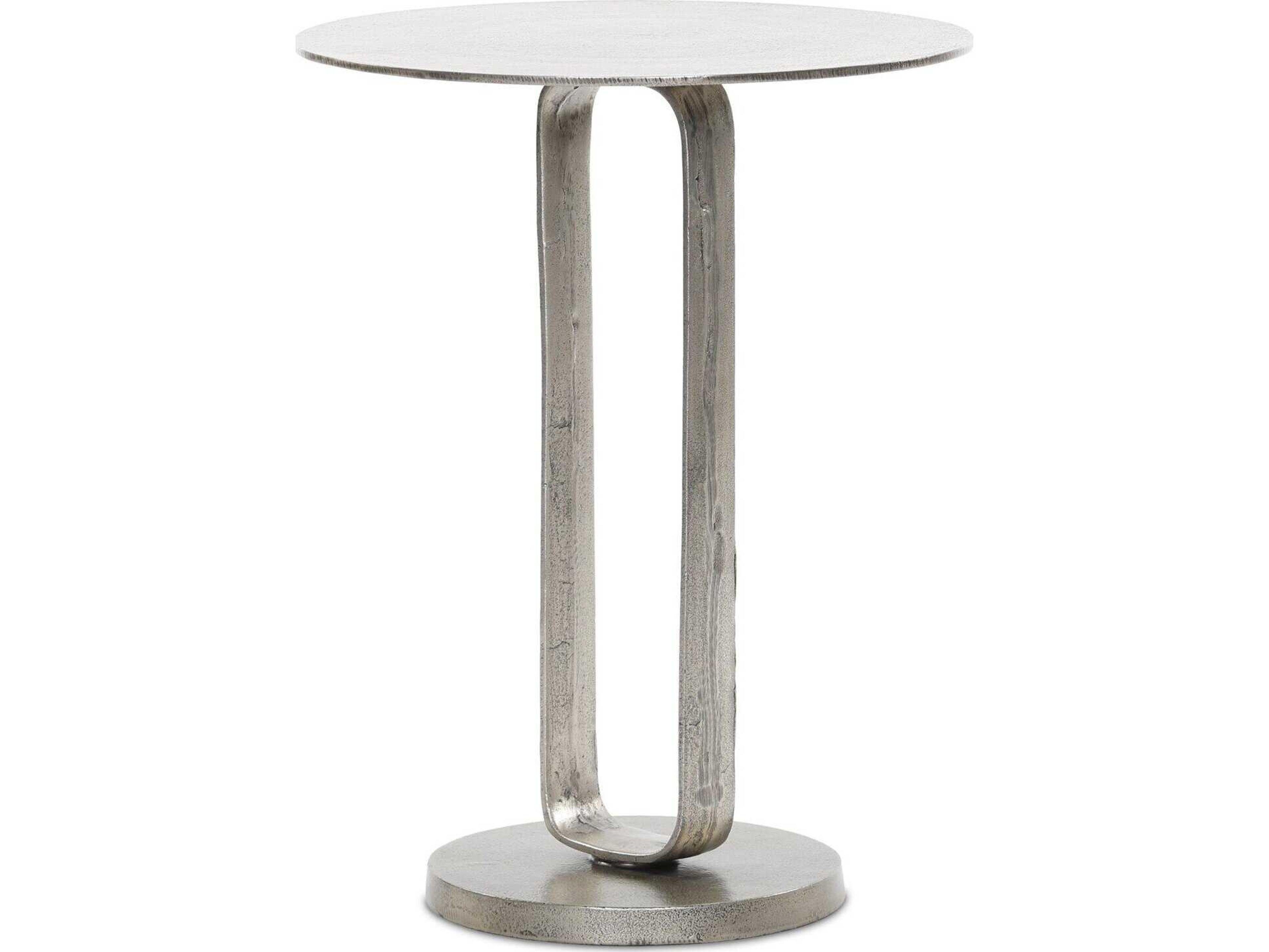 Four Hands Marlow Douglas Raw Antique Nickel Round End Table