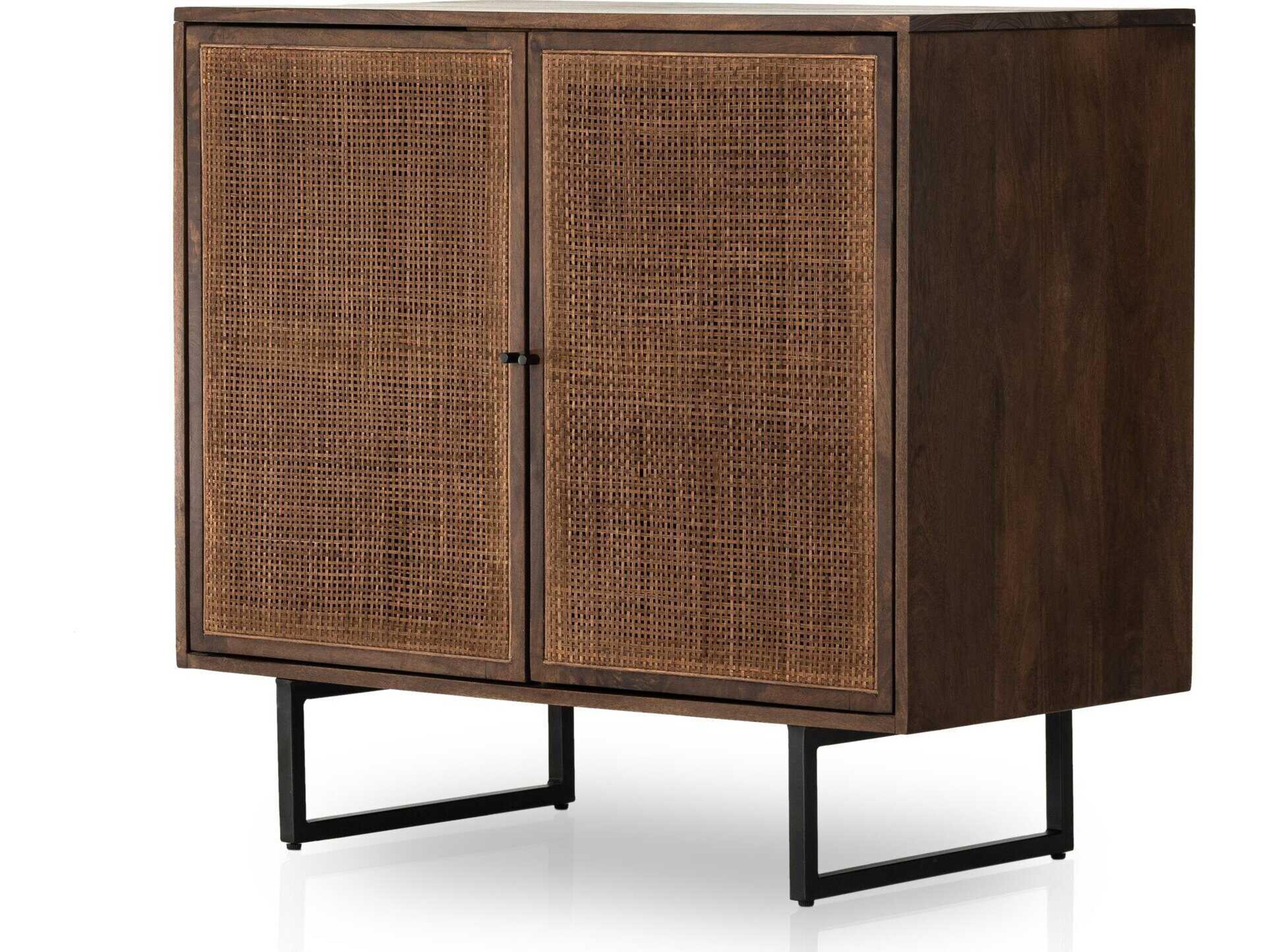 Four Hands Prescott Carmel Brown Wash Mango Wood Small Cabinet