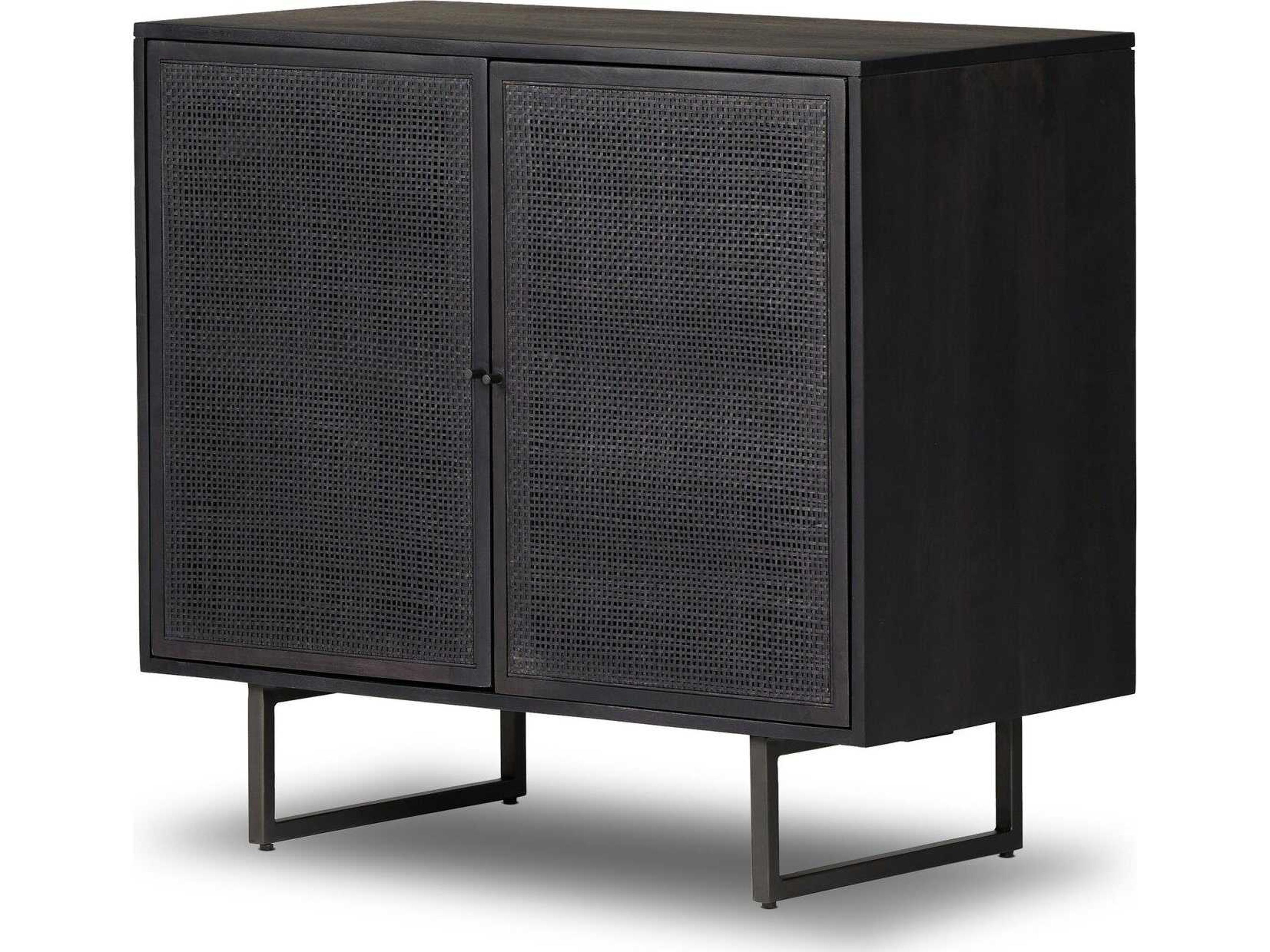 Four Hands Prescott Carmel Black Wash Mango Wood Small Cabinet