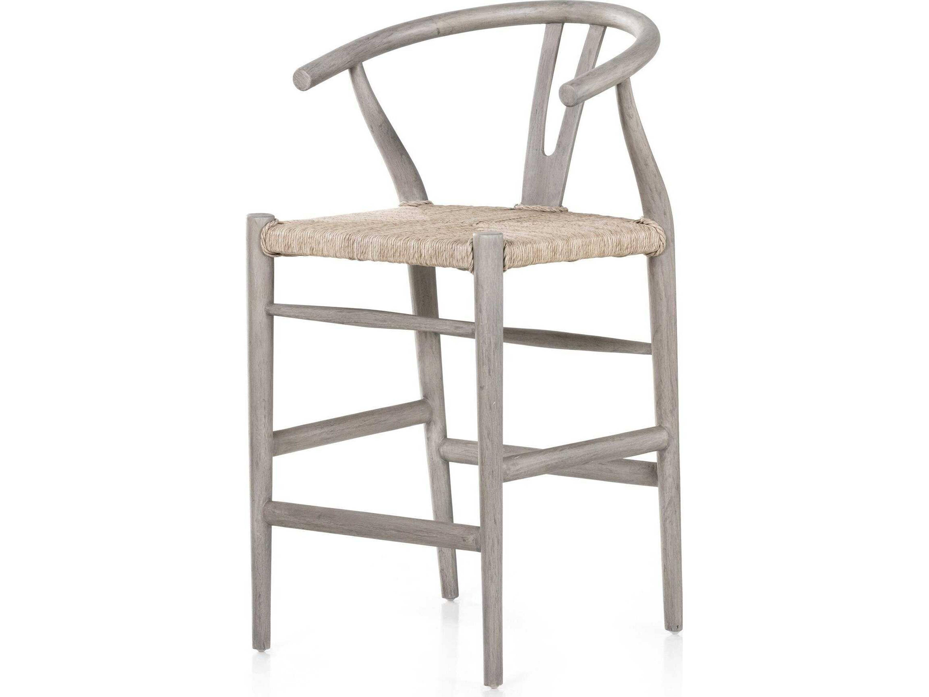 Four Hands Grass Roots Teak Wood Counter Stool