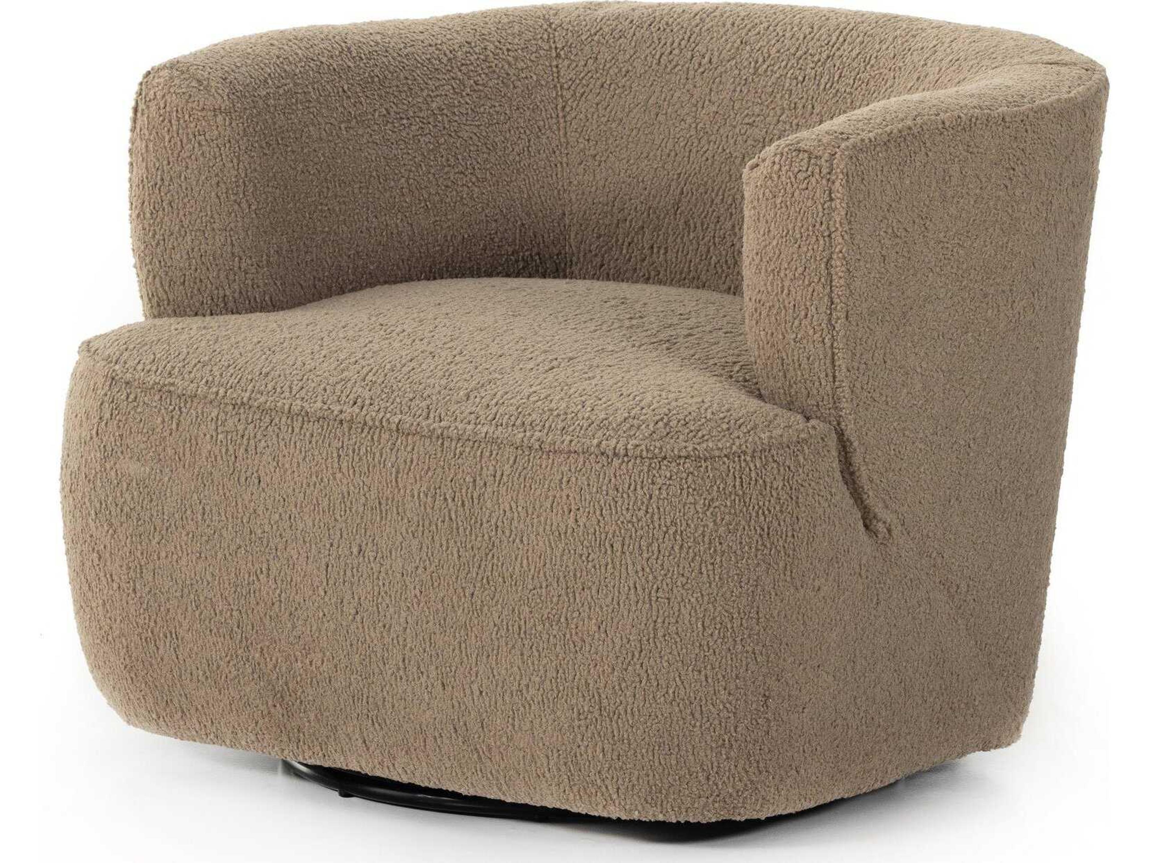 Four Hands Atelier Mila Sheepskin Camel  Swivel Chair