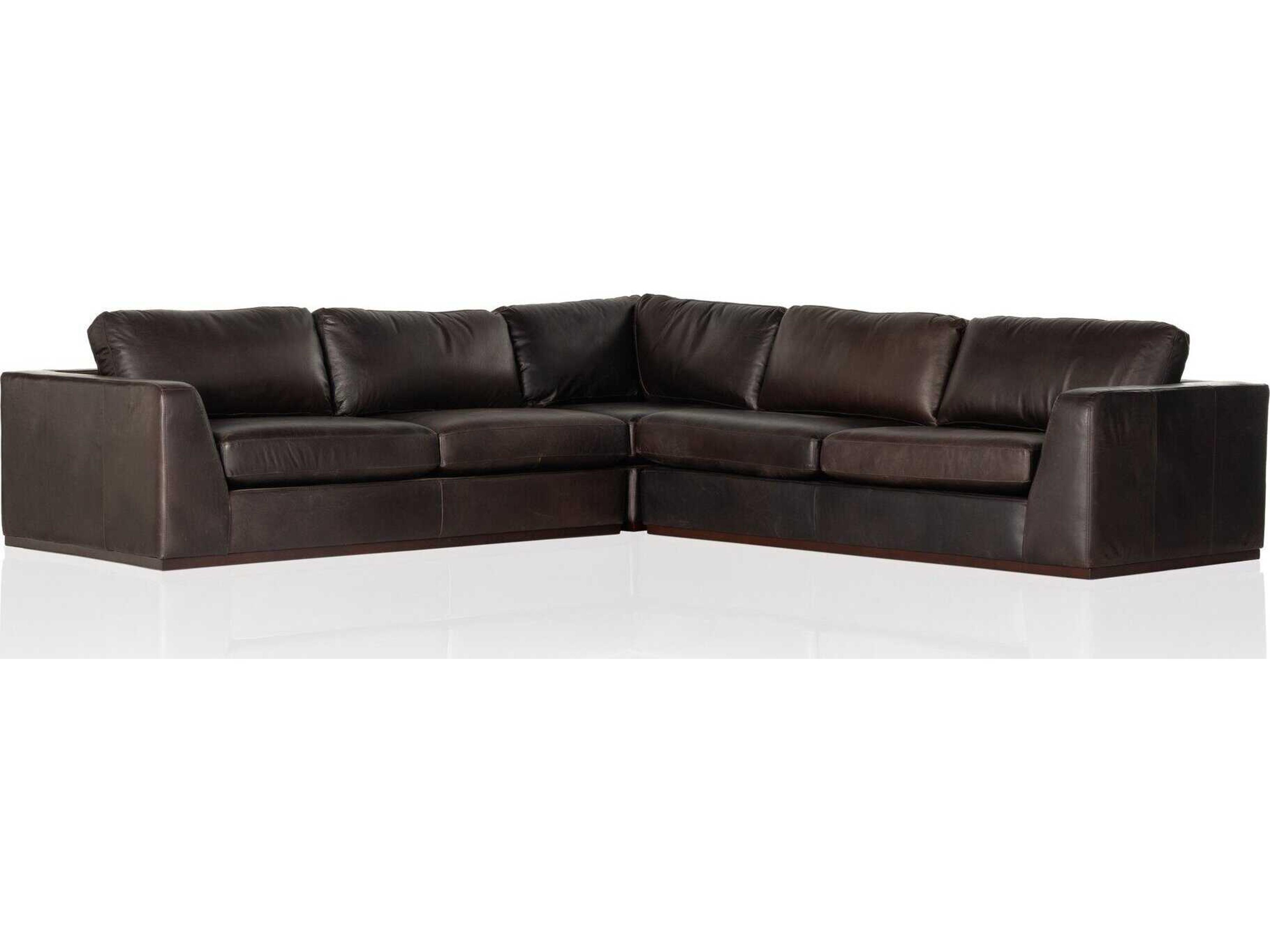 Four Hands Centrale Brown Leather Sectional Sofa