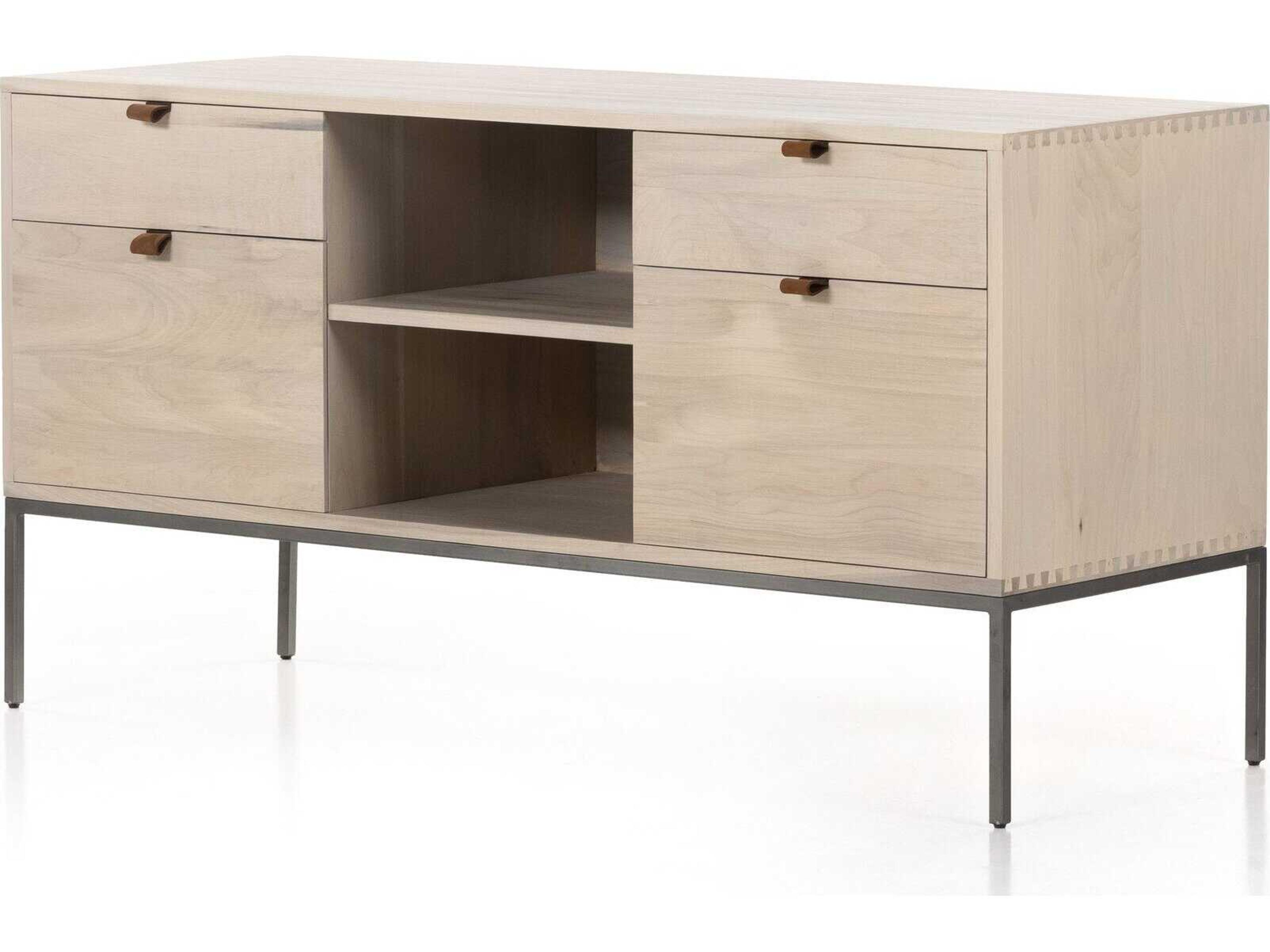Four Hands Fulton Trey Dove Poplar  Modular Filing Credenza