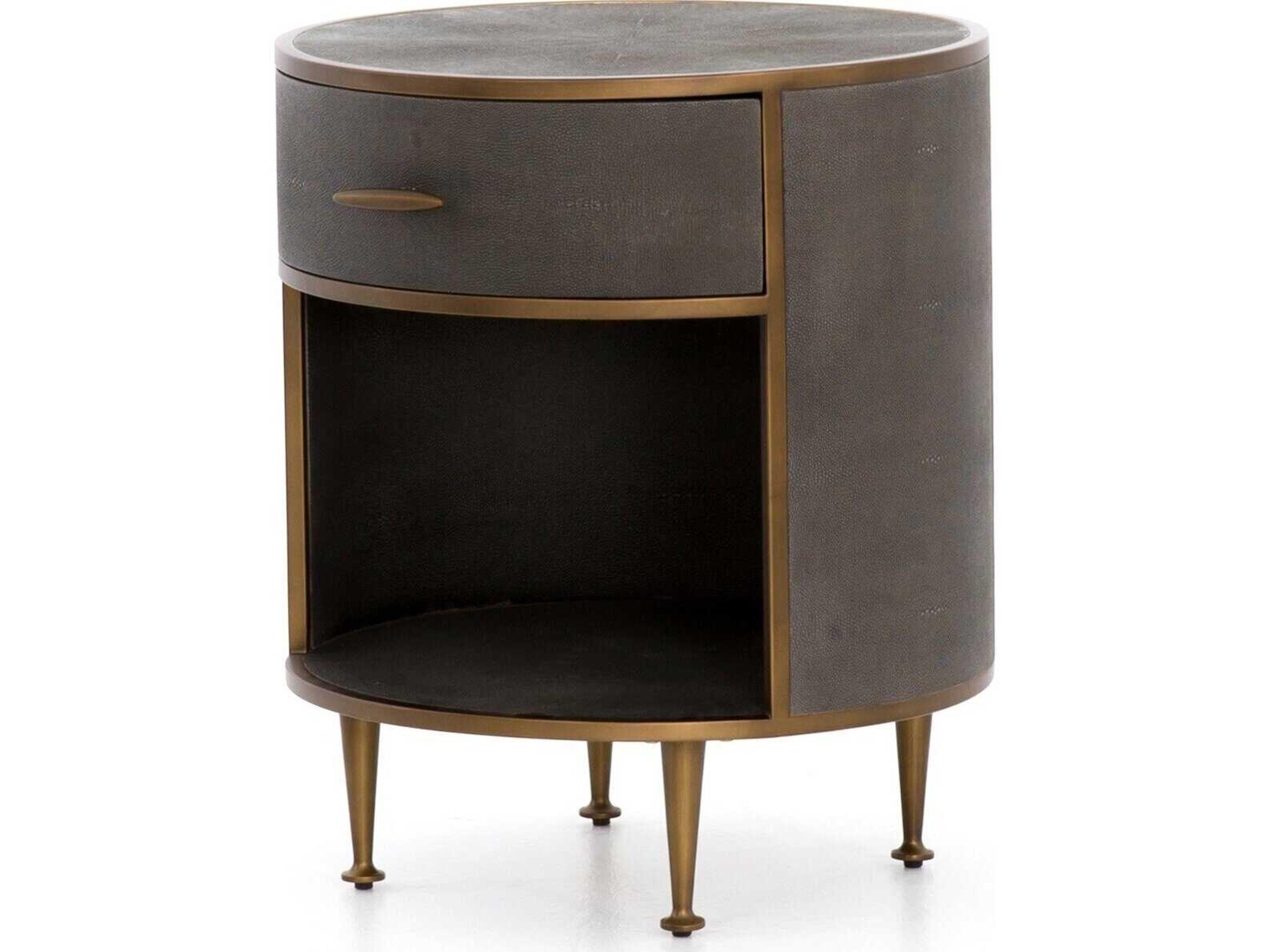 Four Hands Bentley Shagreen 1-Drawer Gray Nightstand