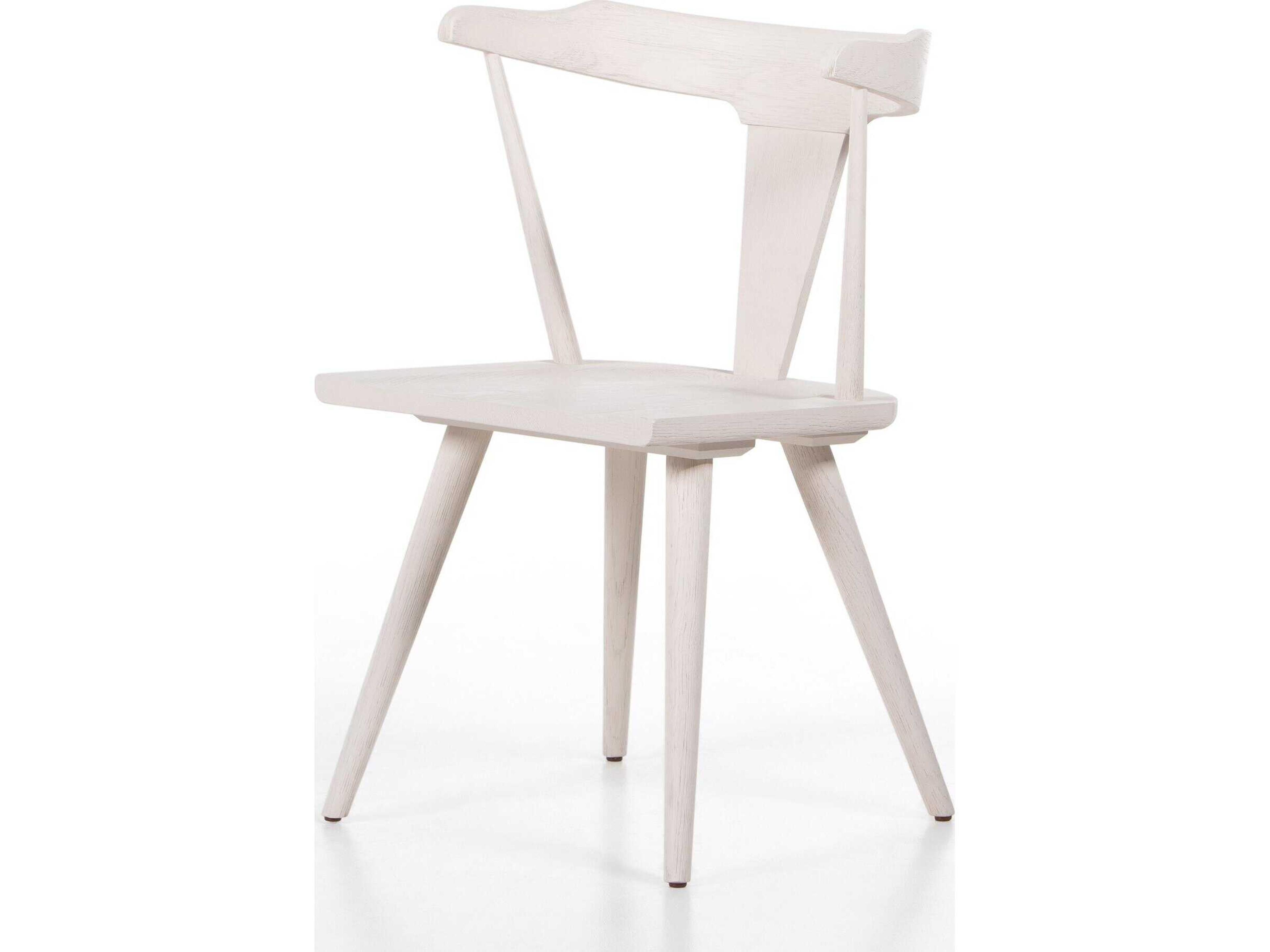 Four Hands Garth Ripley Oak Wood White Side Dining Chair