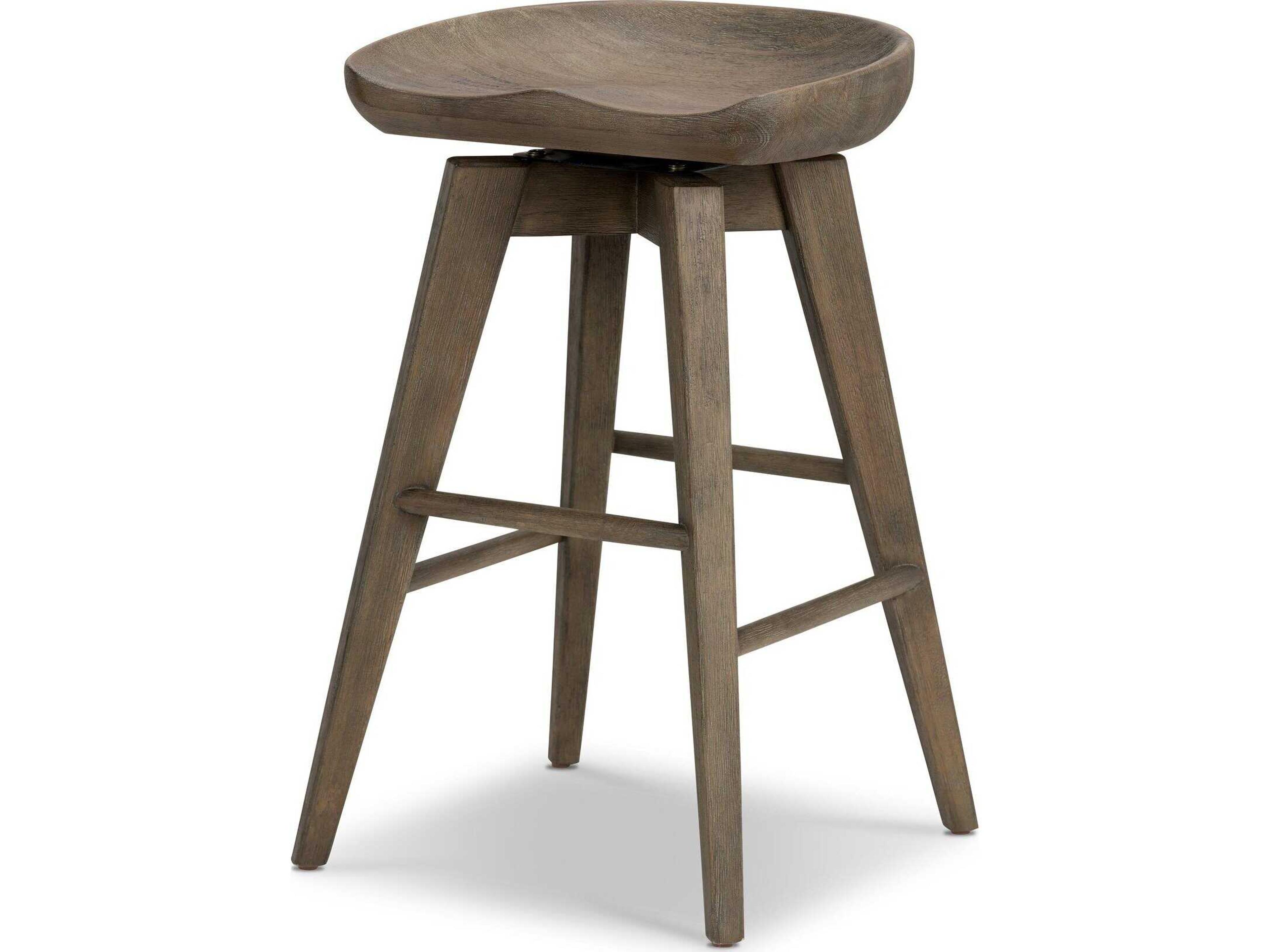 Belfast Paramore Swivel Solid Wood Brushed Shale Grey Counter Stool