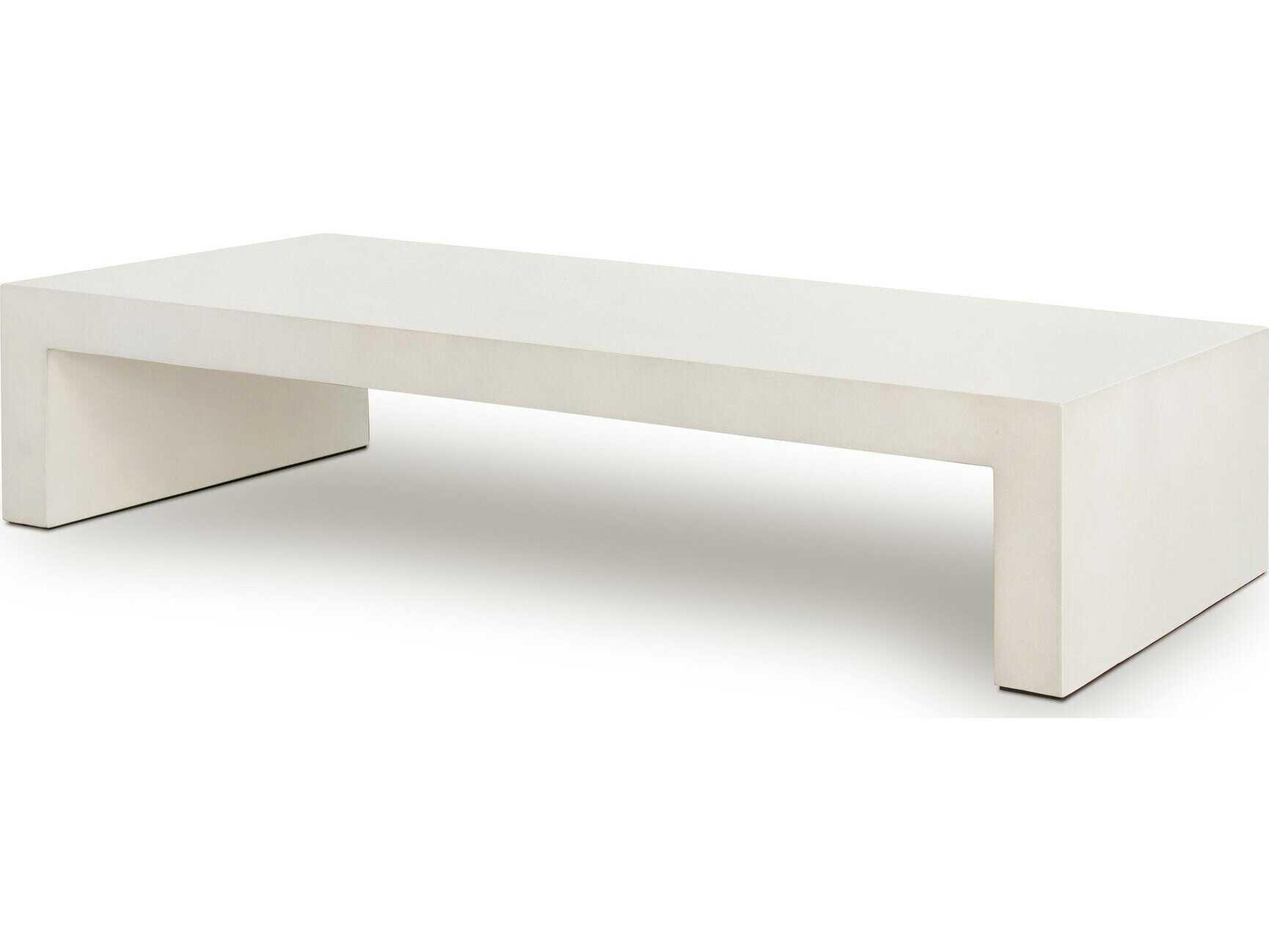 Four Hands Bina Parish White Concrete Coffee Table