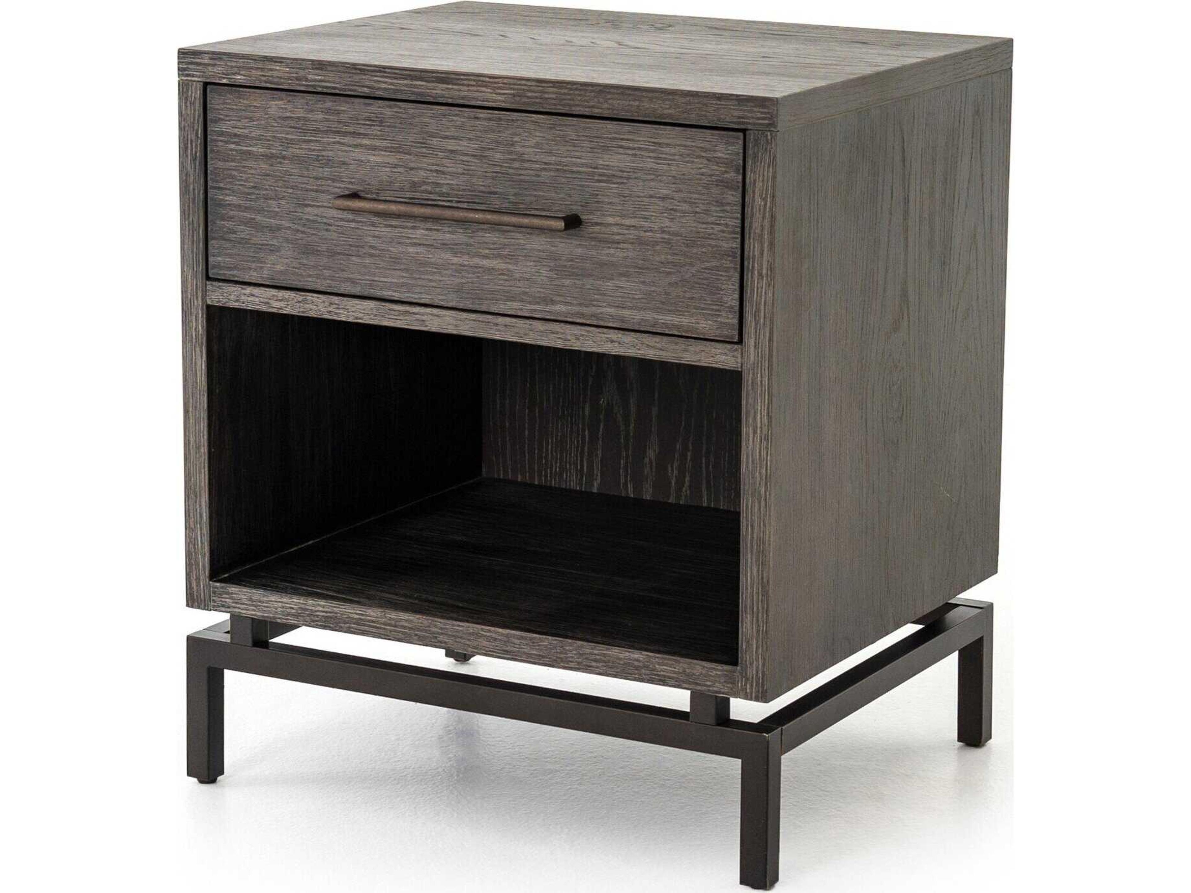 Brighton 1-Drawer Gray Oak Wood Nightstand