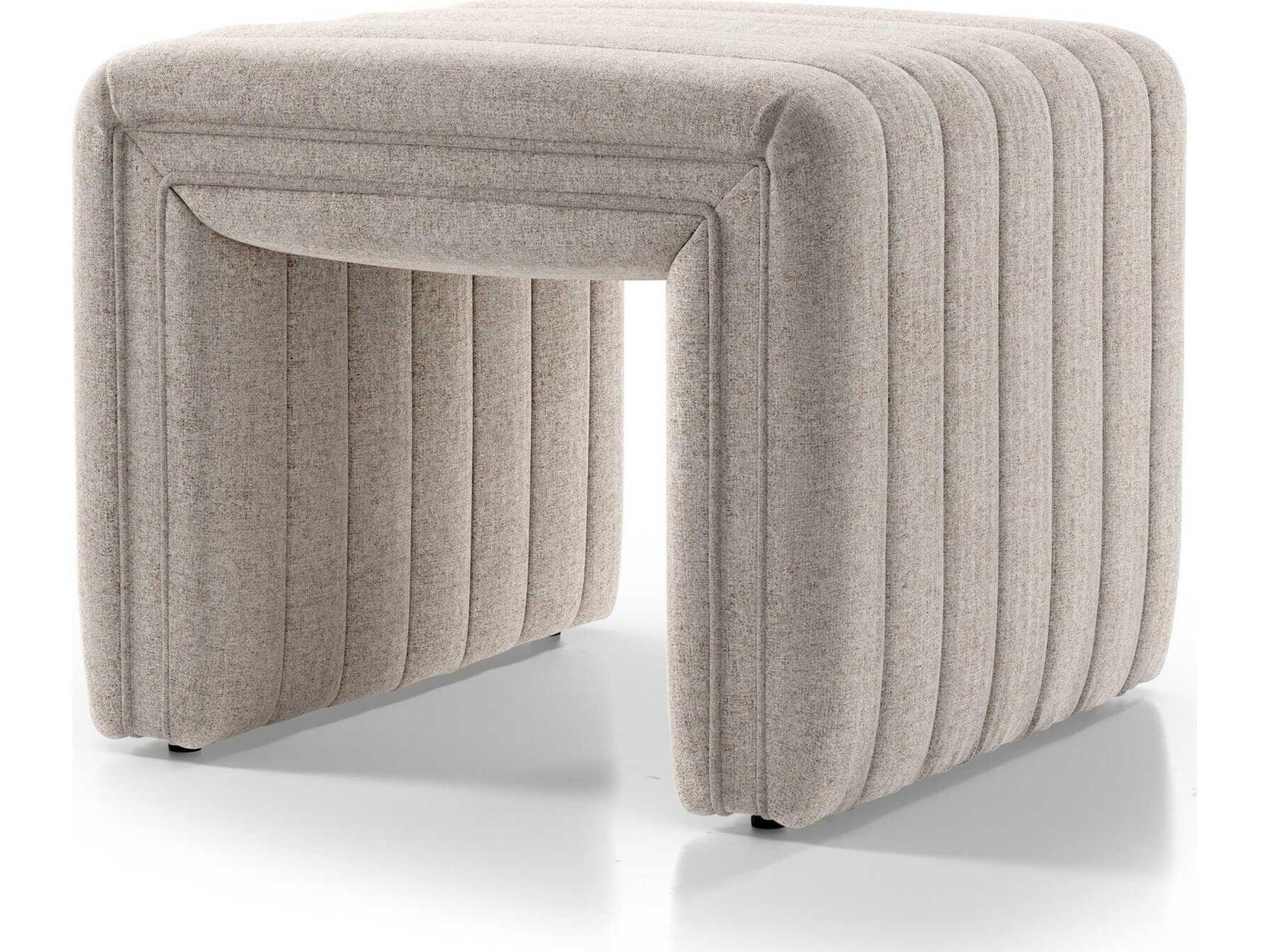 Four Hands Grayson Augustine Orly Natural Beige Upholstered Ottoman