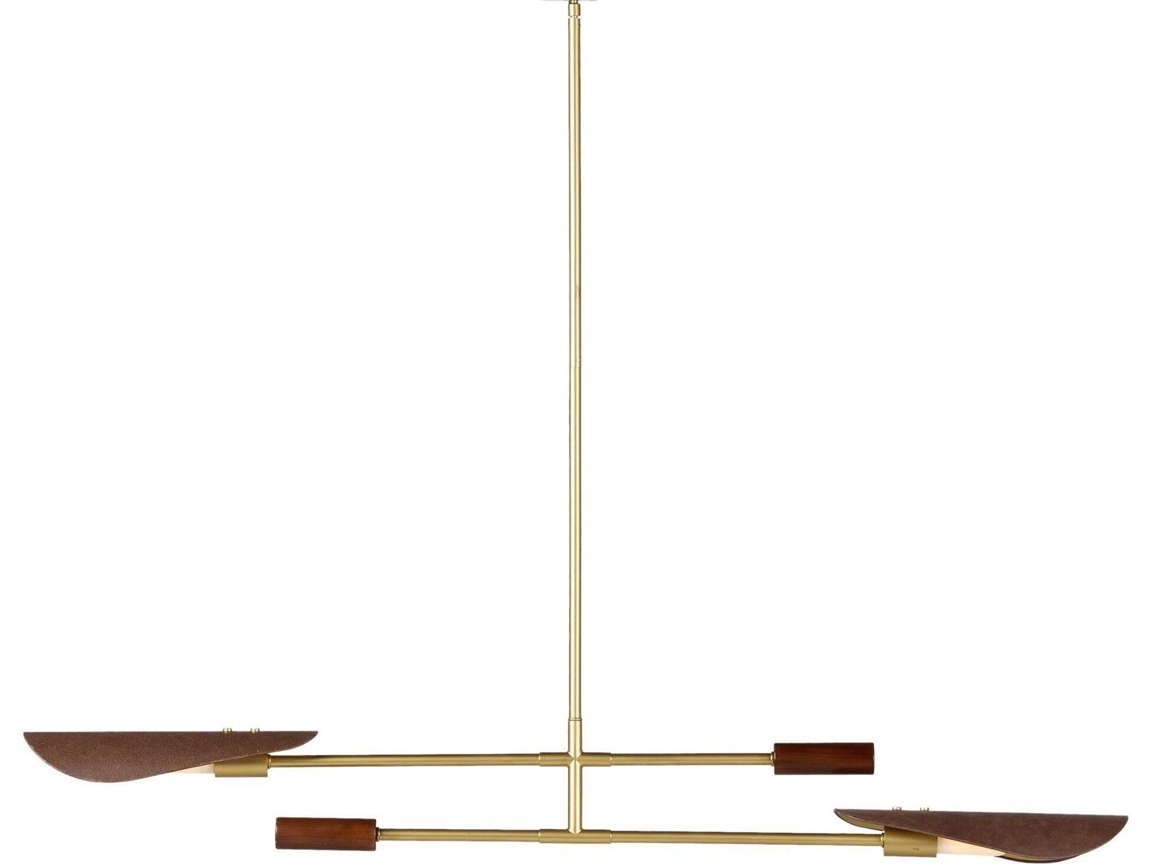 Four Hands Stockton 2-Light Brass LED Linear Island Pendant