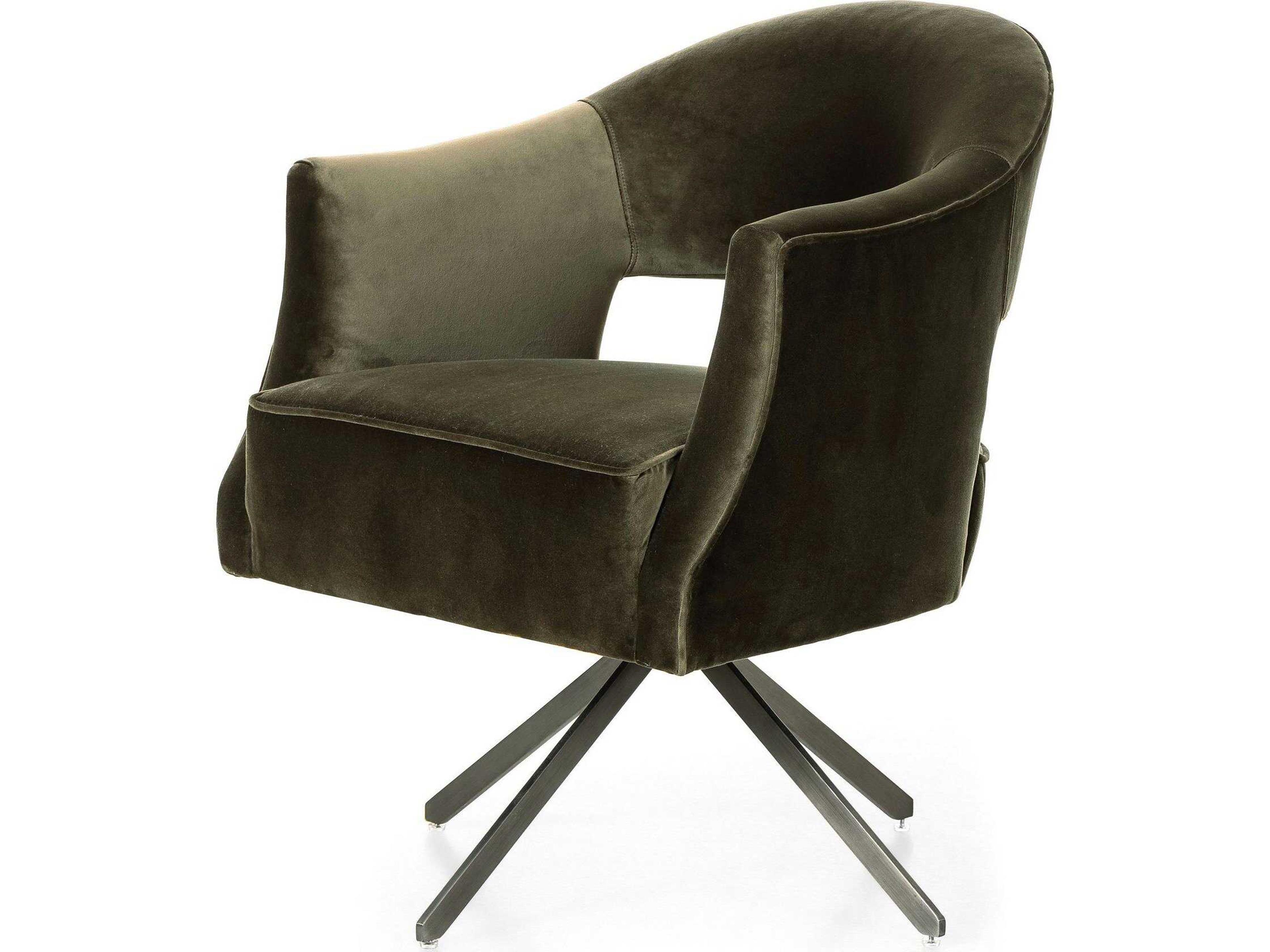 Four Hands Grayson Brown Upholstered Swivel Computer Office Chair