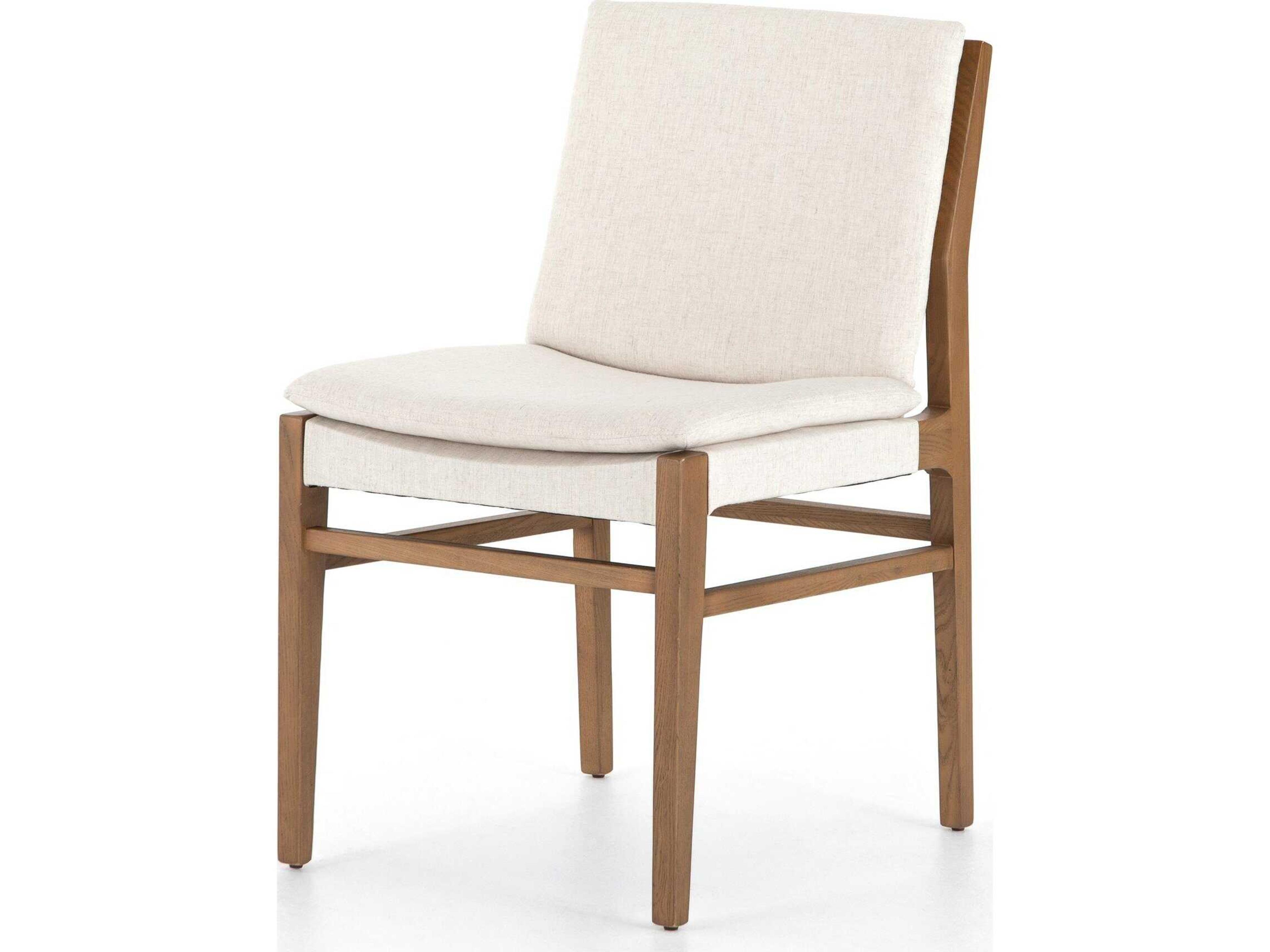 Four Hands Ashford Aya Solid Wood Beige Upholstered Side Dining Chair