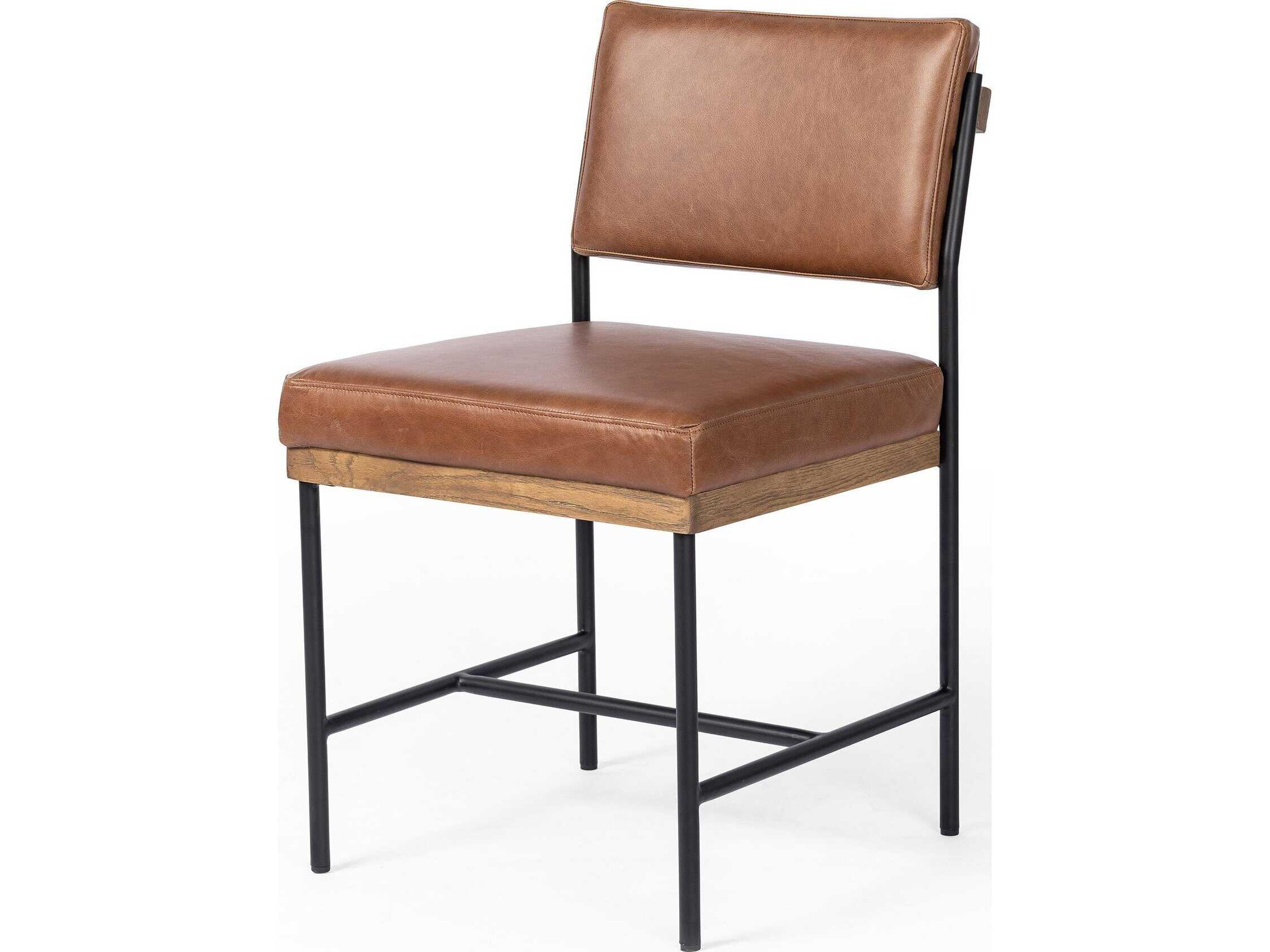 Four Hands Ashford Benton Sonoma Chestnut Leather Dining Chair