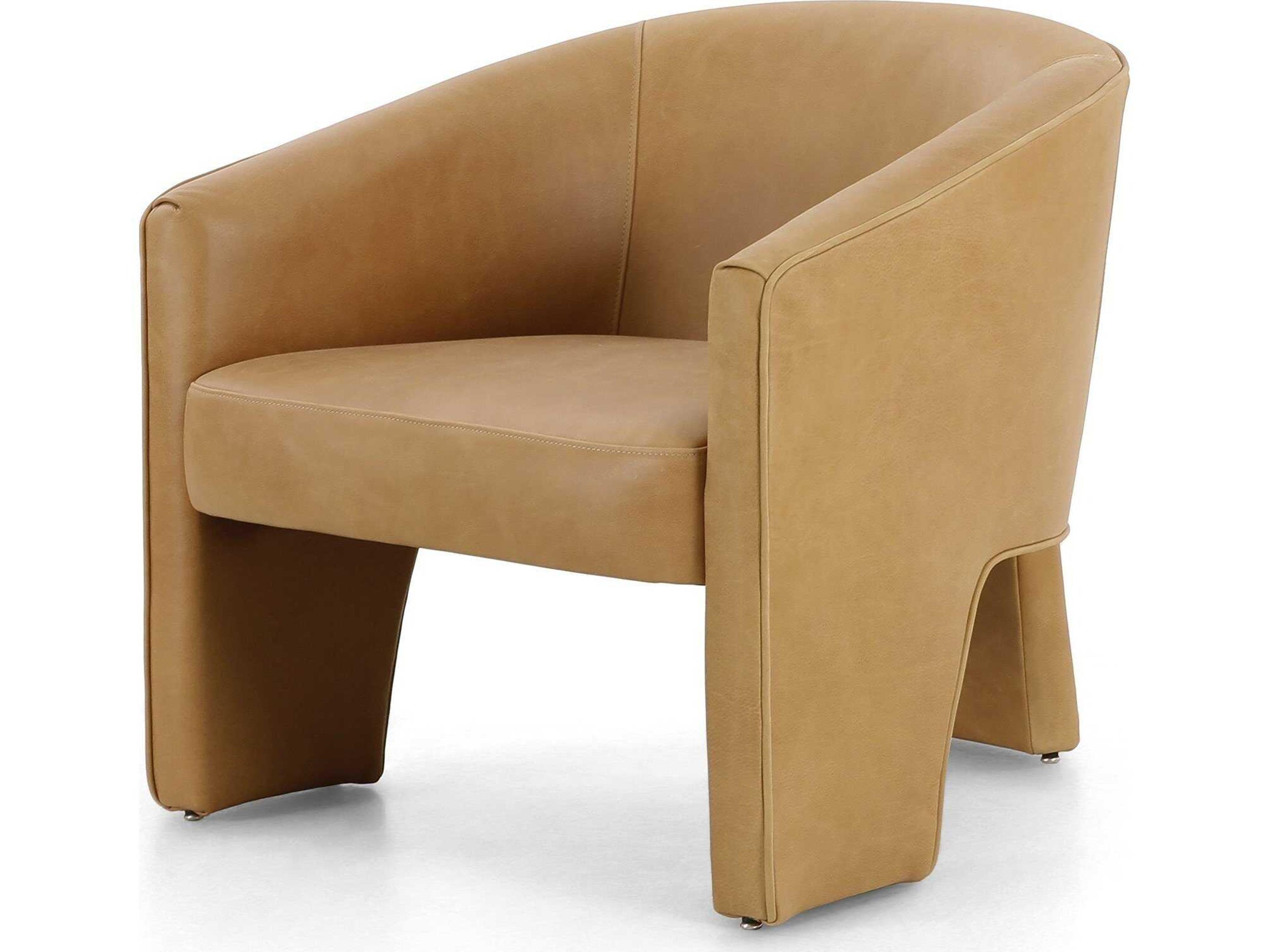 Four Hands Grayson Fae Brown Leather Accent Chair