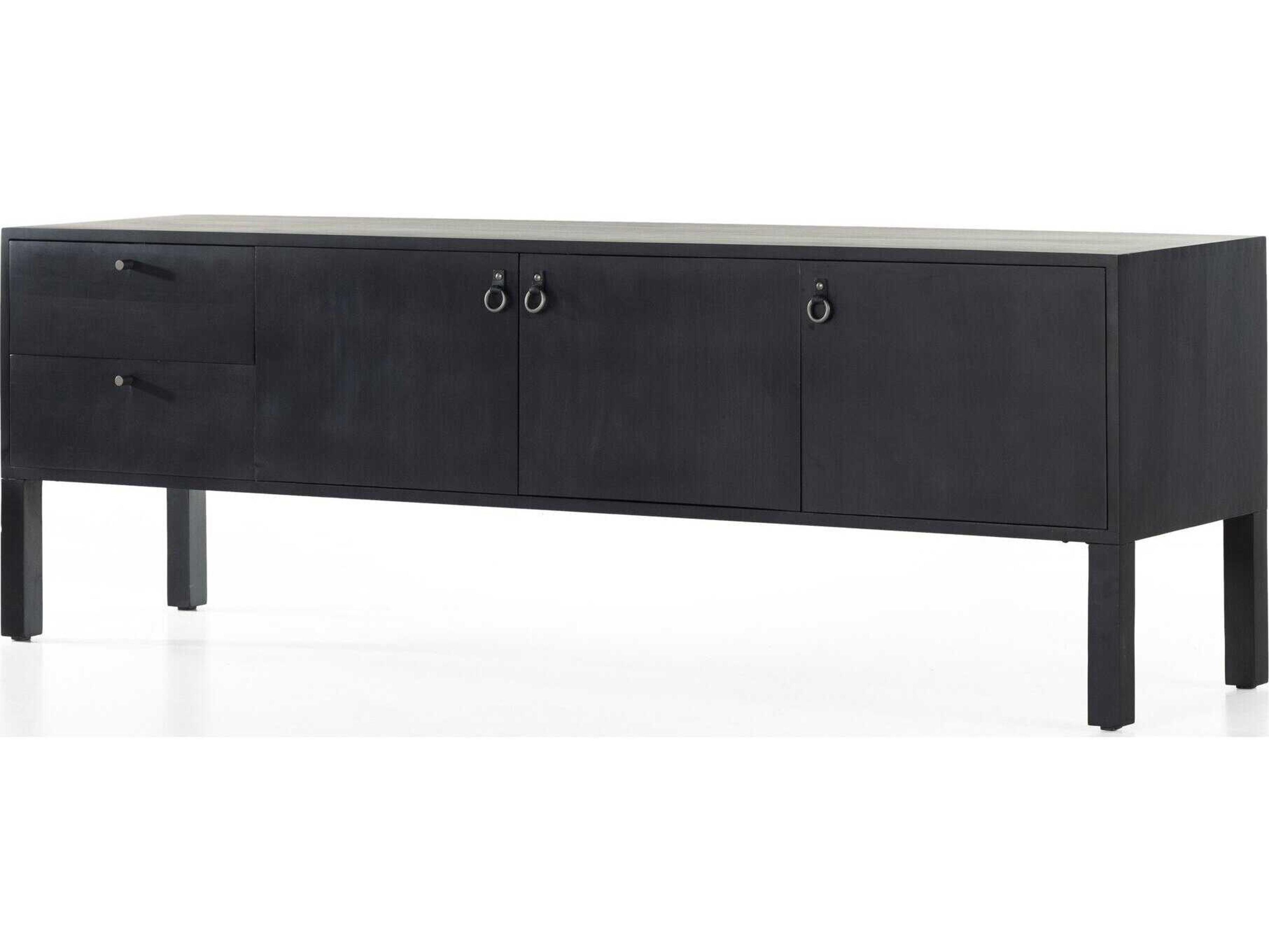 Four Hands Fulton Isador Black Wash Poplar  Media Console