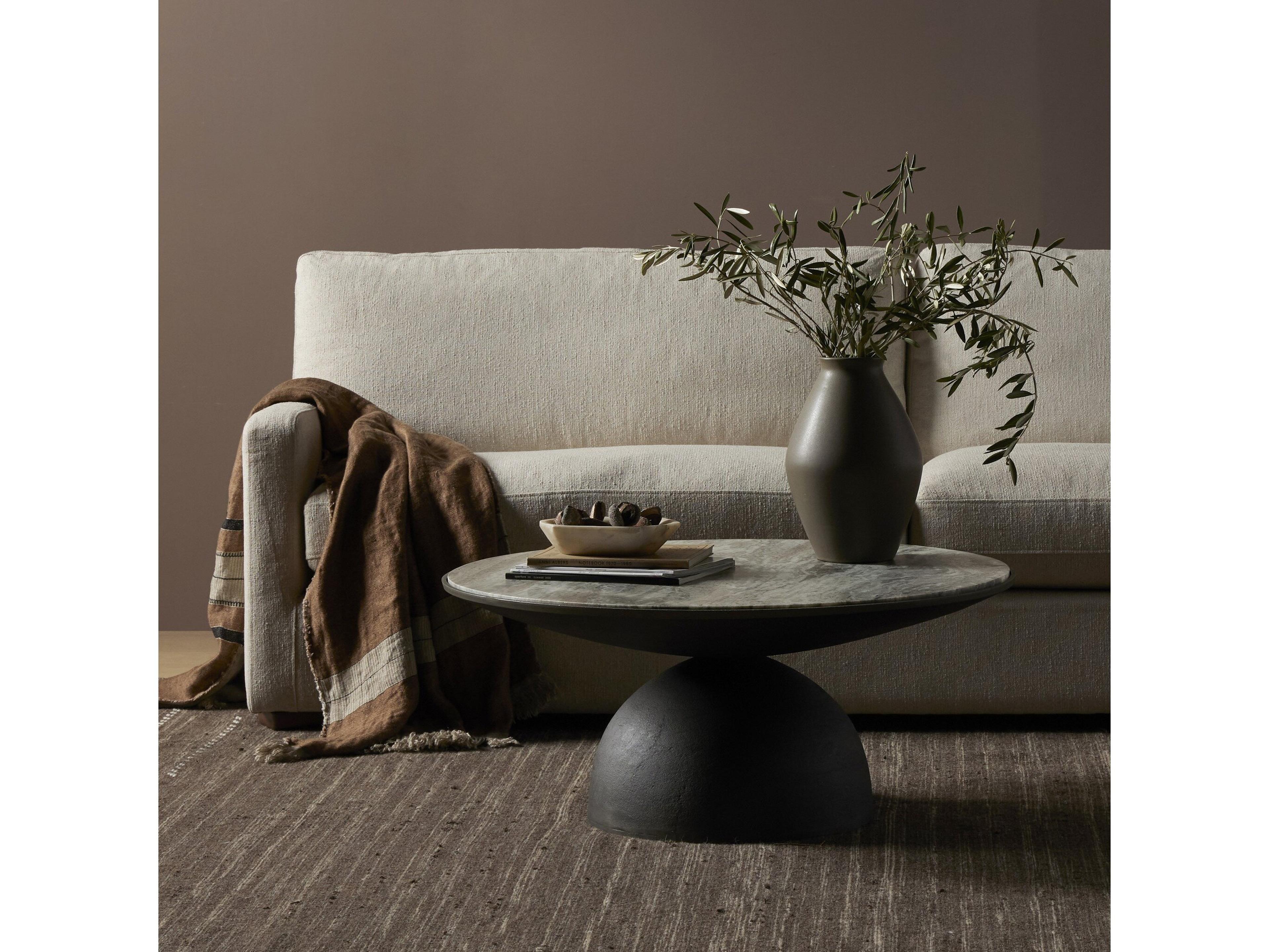 Four Hands Marlow Corbett Round Marble Coffee Table