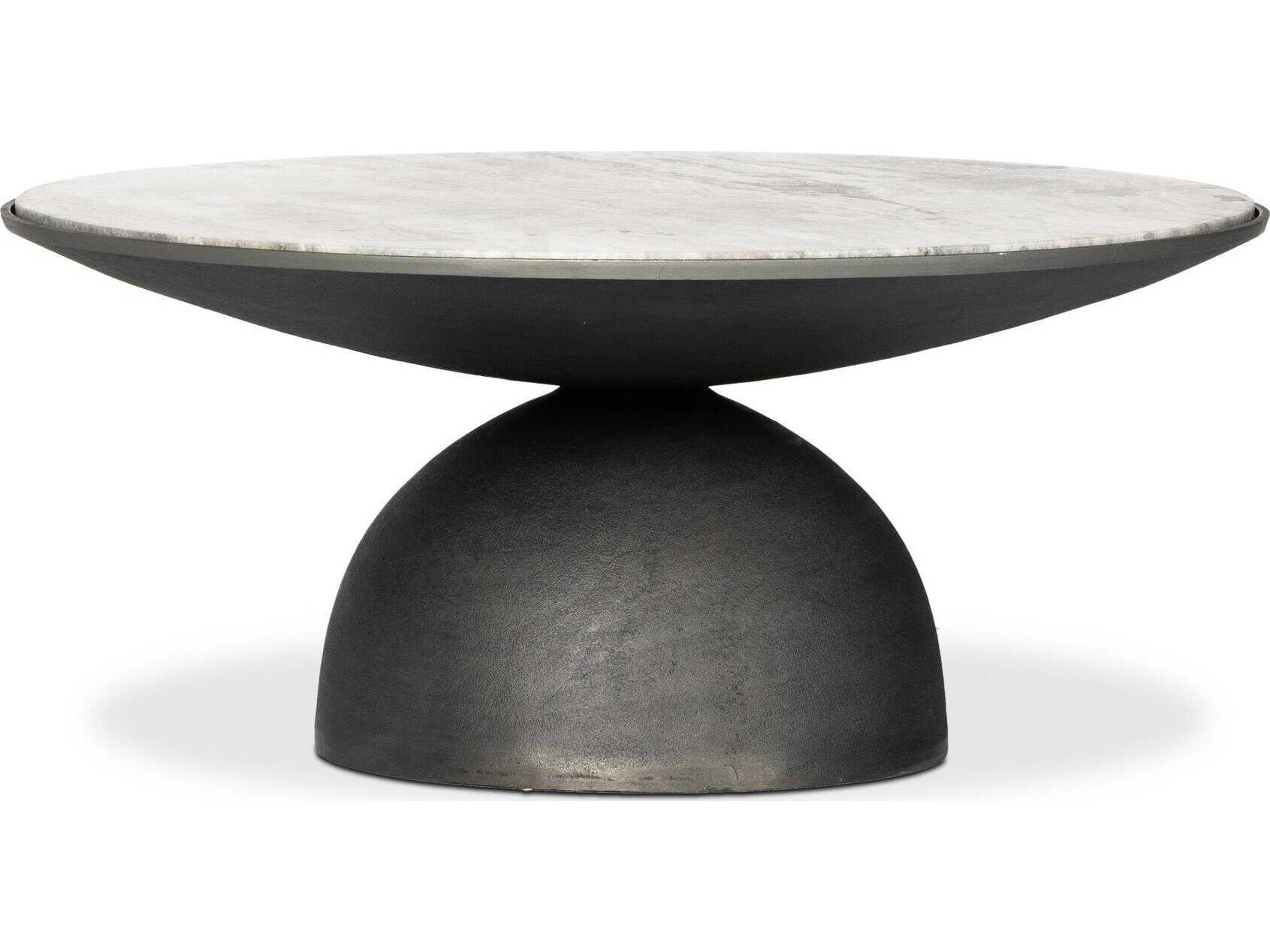 Four Hands Marlow Corbett Round Marble Coffee Table