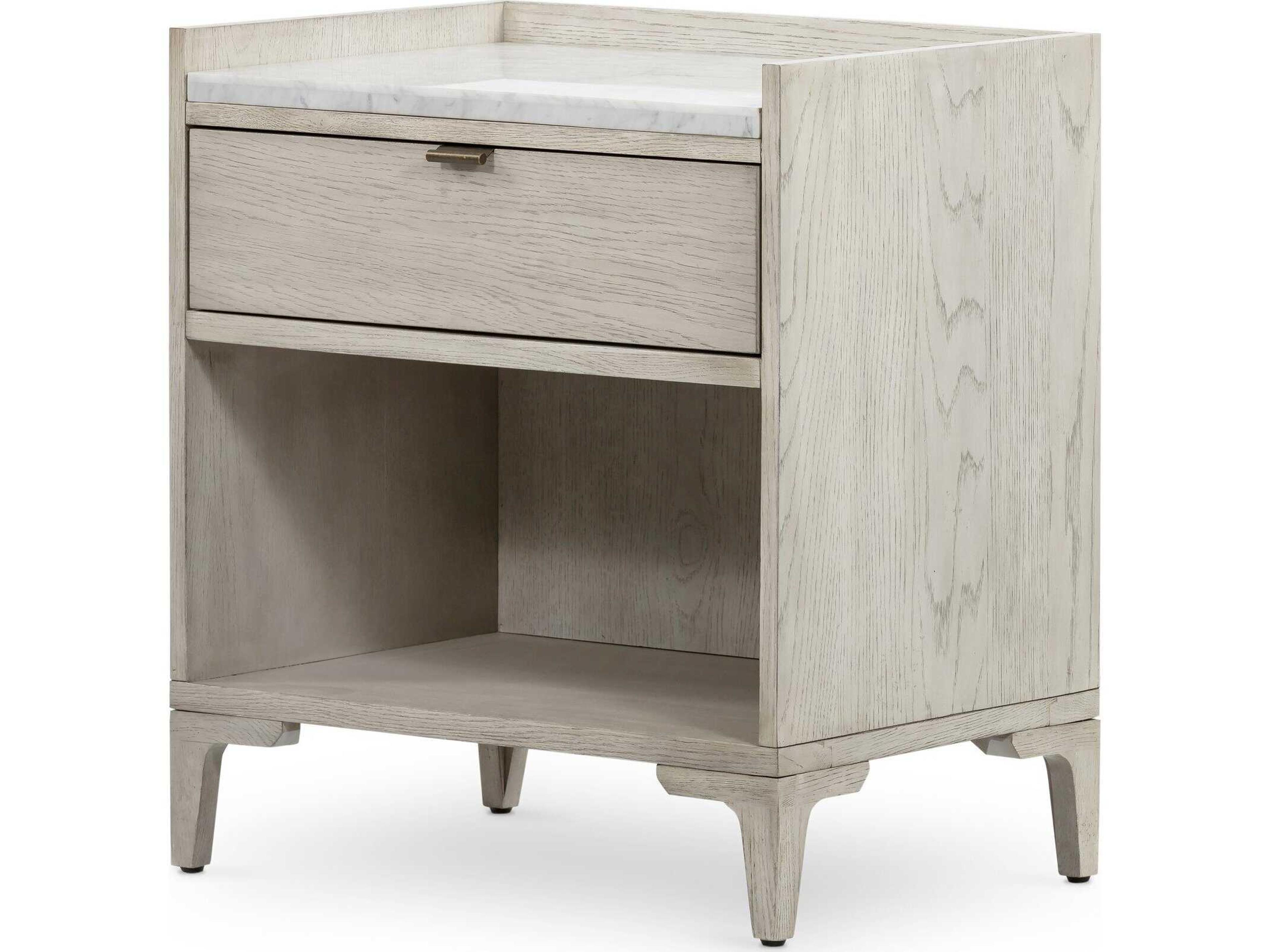 Four Hands Haiden Viggo 1-Drawer White Oak Wood Nightstand
