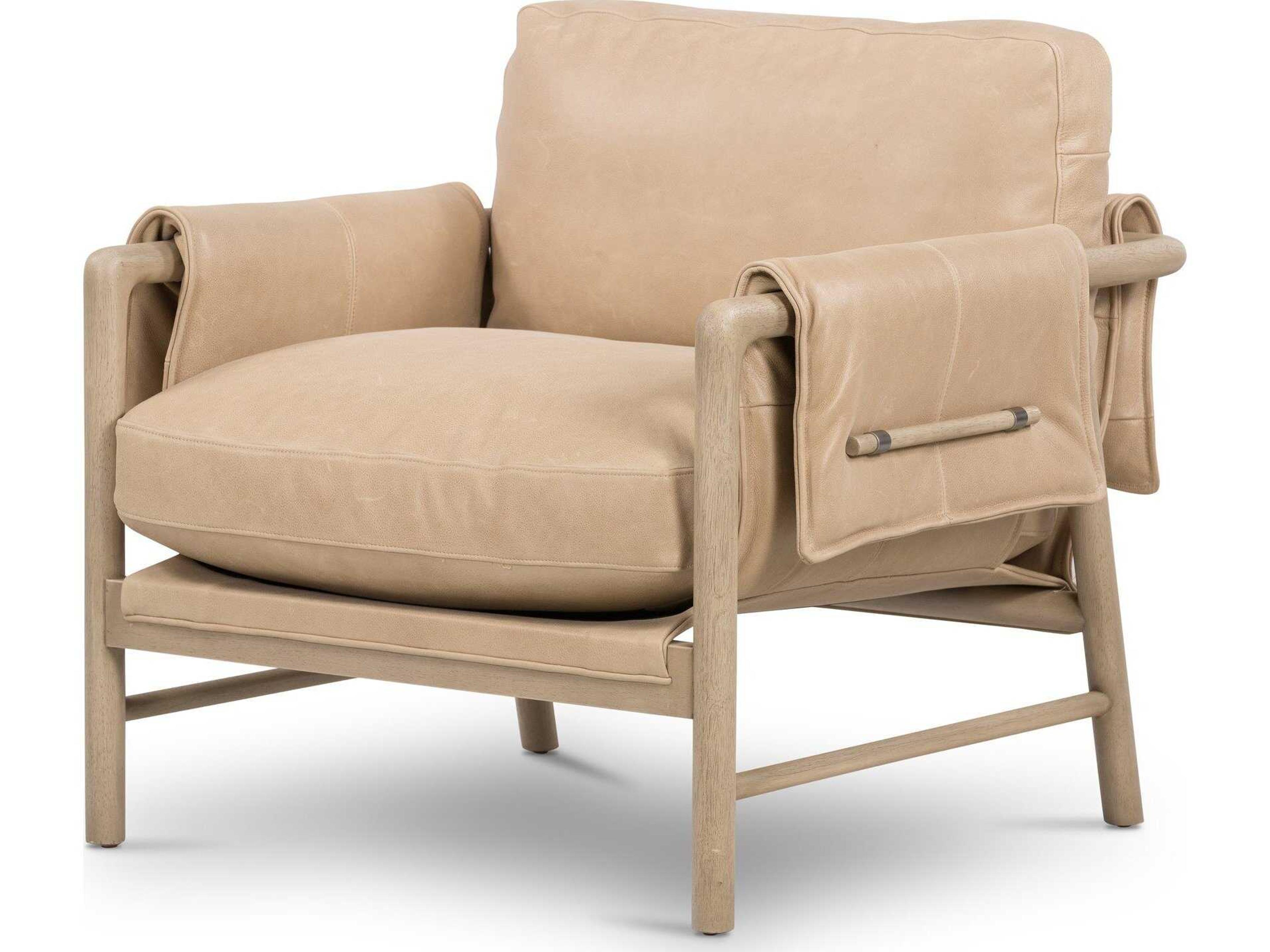 Four Hands Belfast Harrison Brown Leather Accent Chair