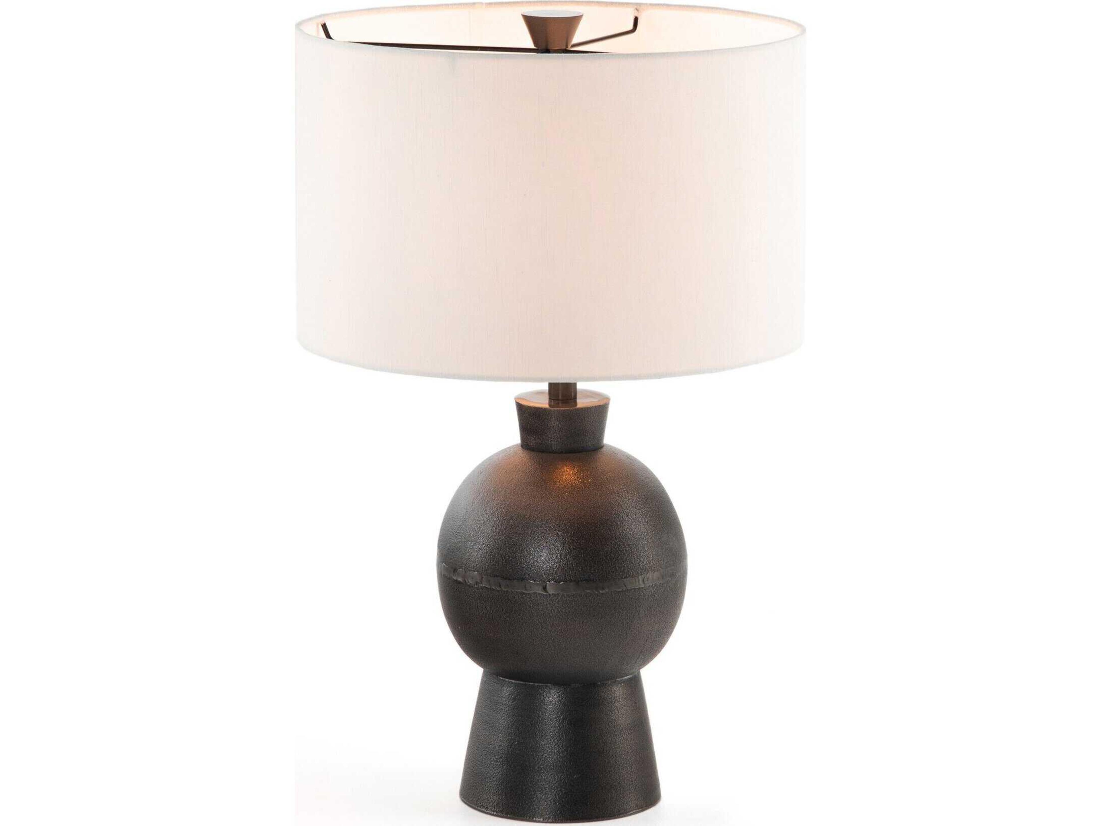 Four Hands Asher Textured Black Buffet Lamp