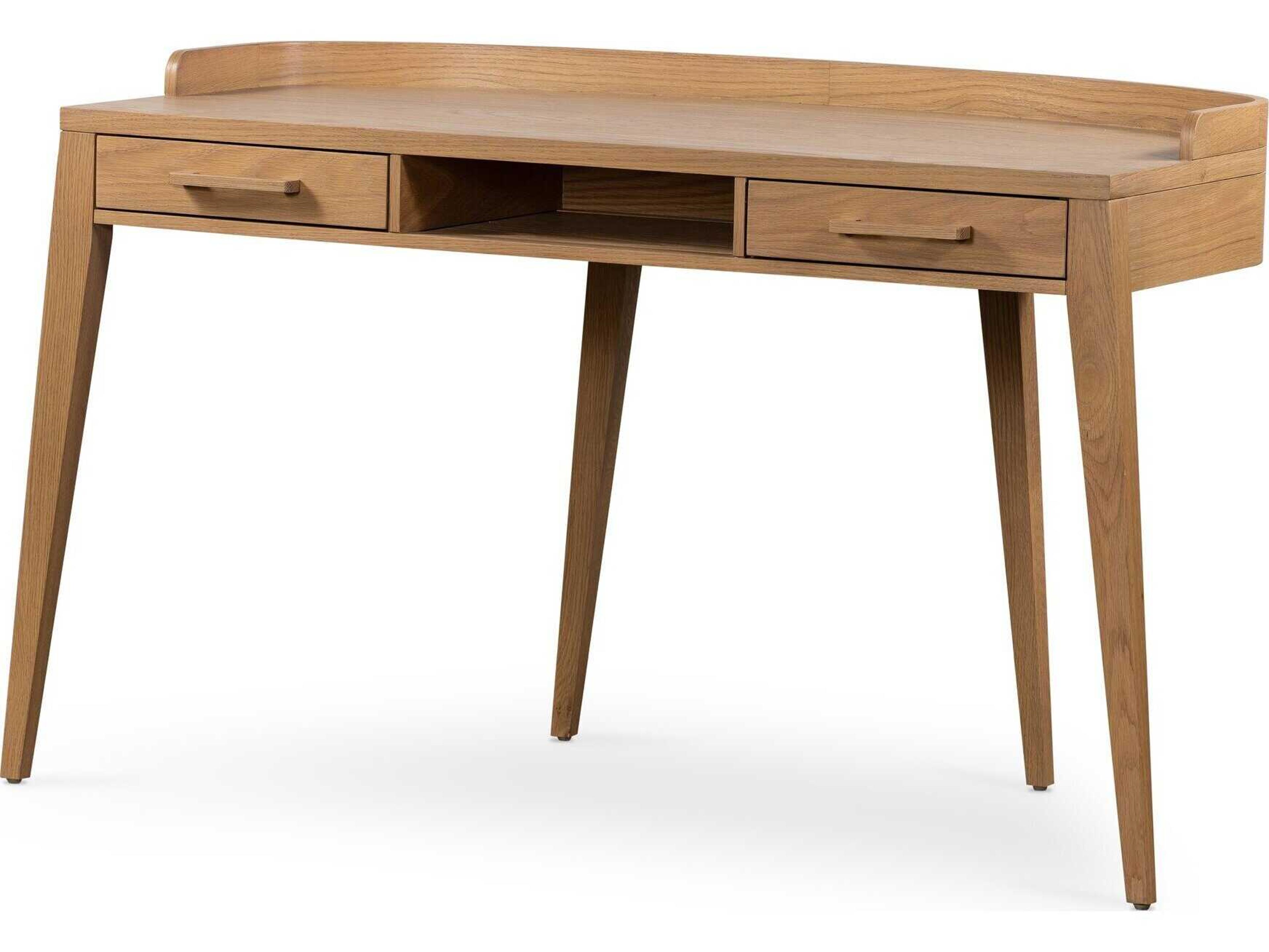 Four Hands Belfast Armstrong Burnished Oak Veneer Brown Wood Computer Desk
