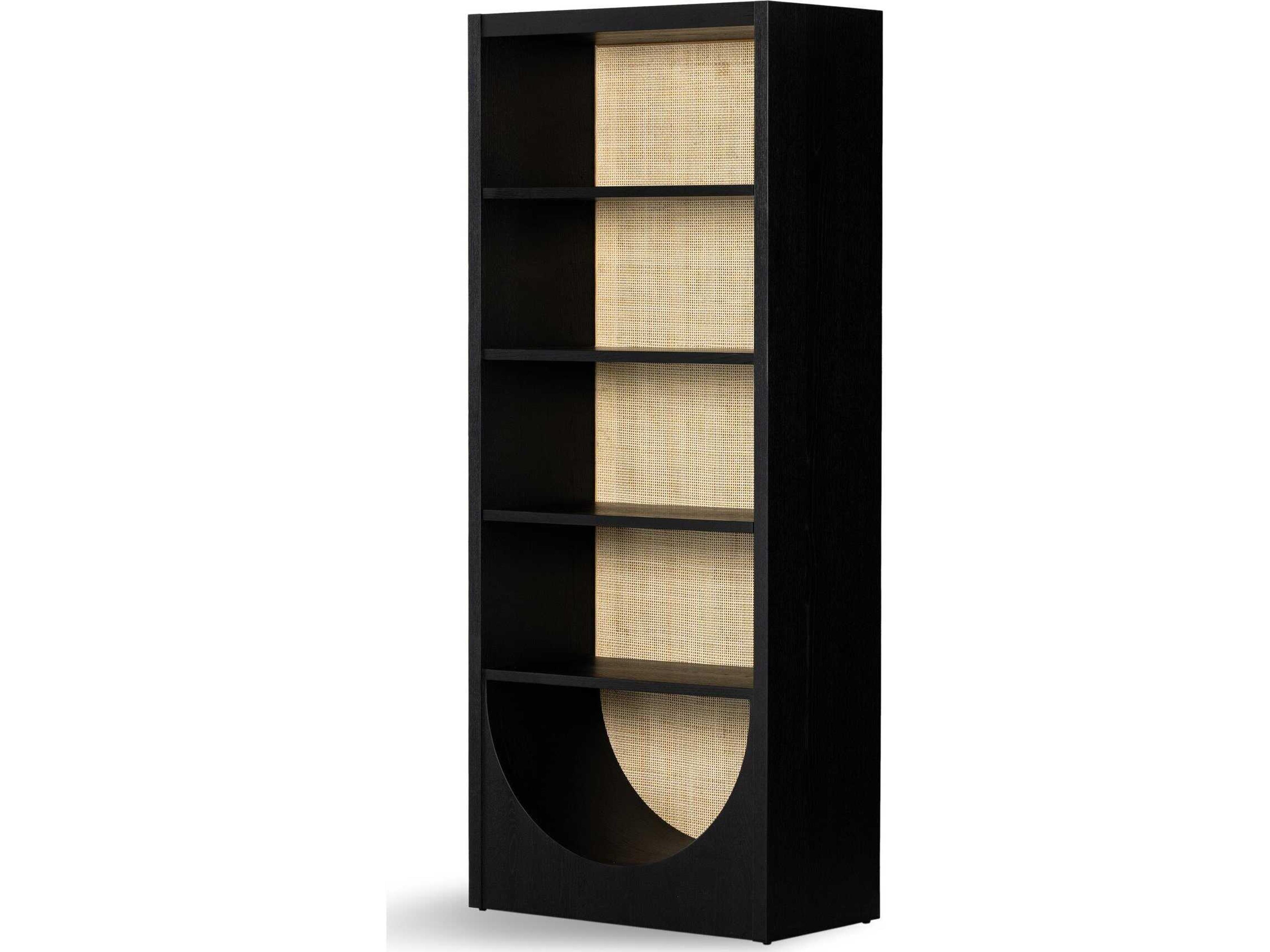 Four Hands Filmore Higgs Brushed Ebony Oak Veneer  Bookcase