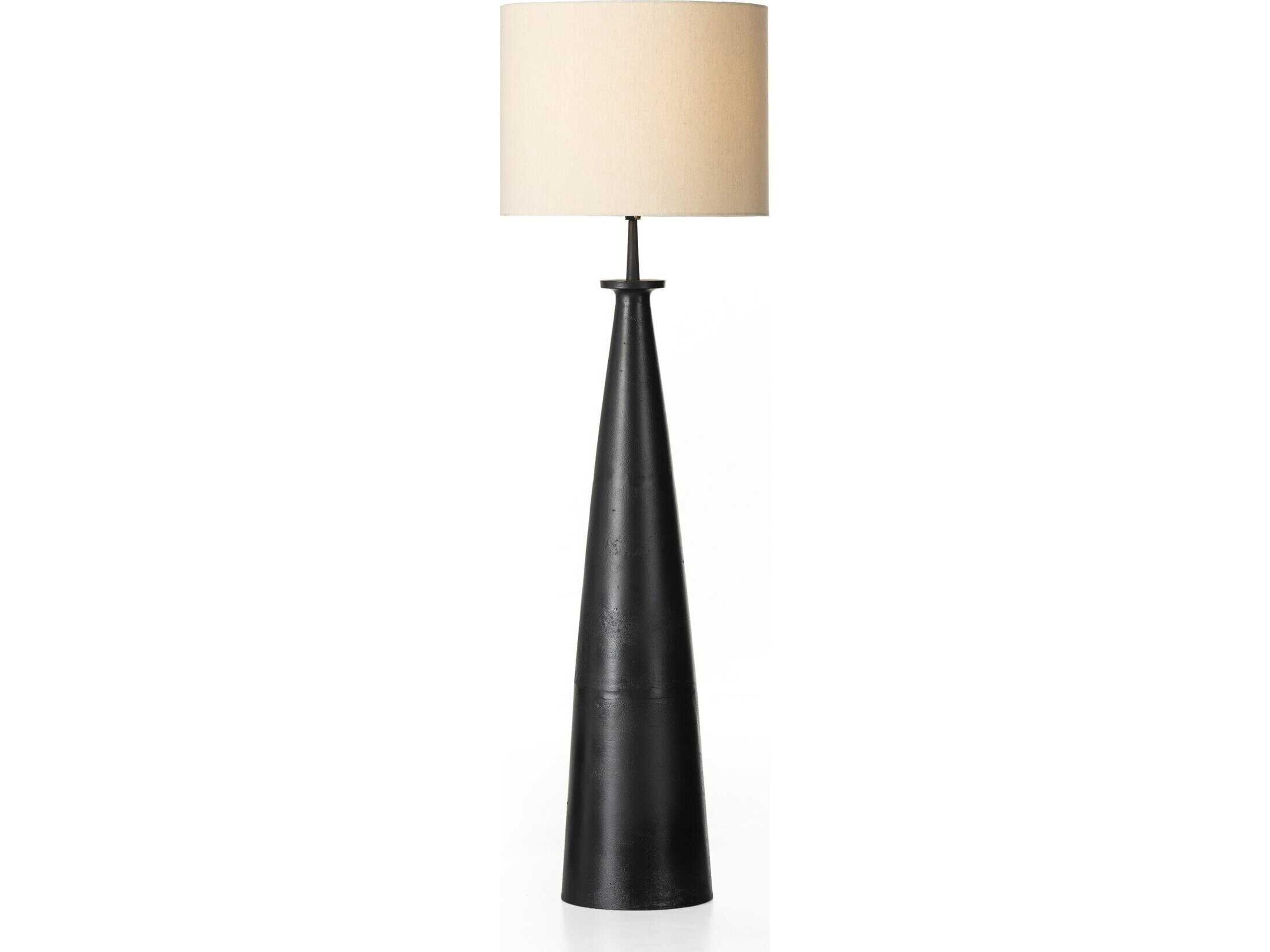 Four Hands Asher Matte Black Cast Floor Lamp