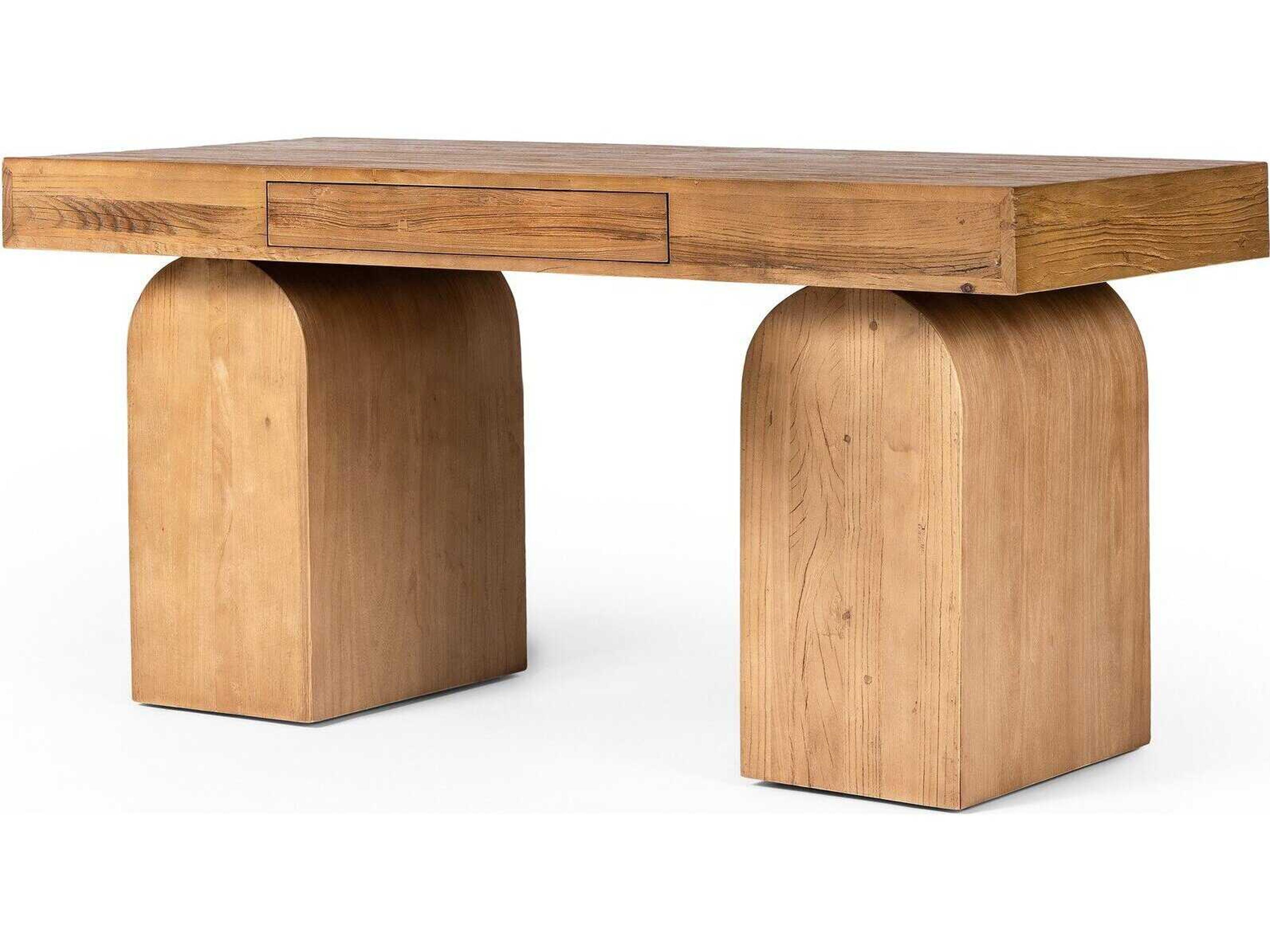 Four Hands Wells Keane Natural Elm Nettlewood Brown Wood Writing Desk