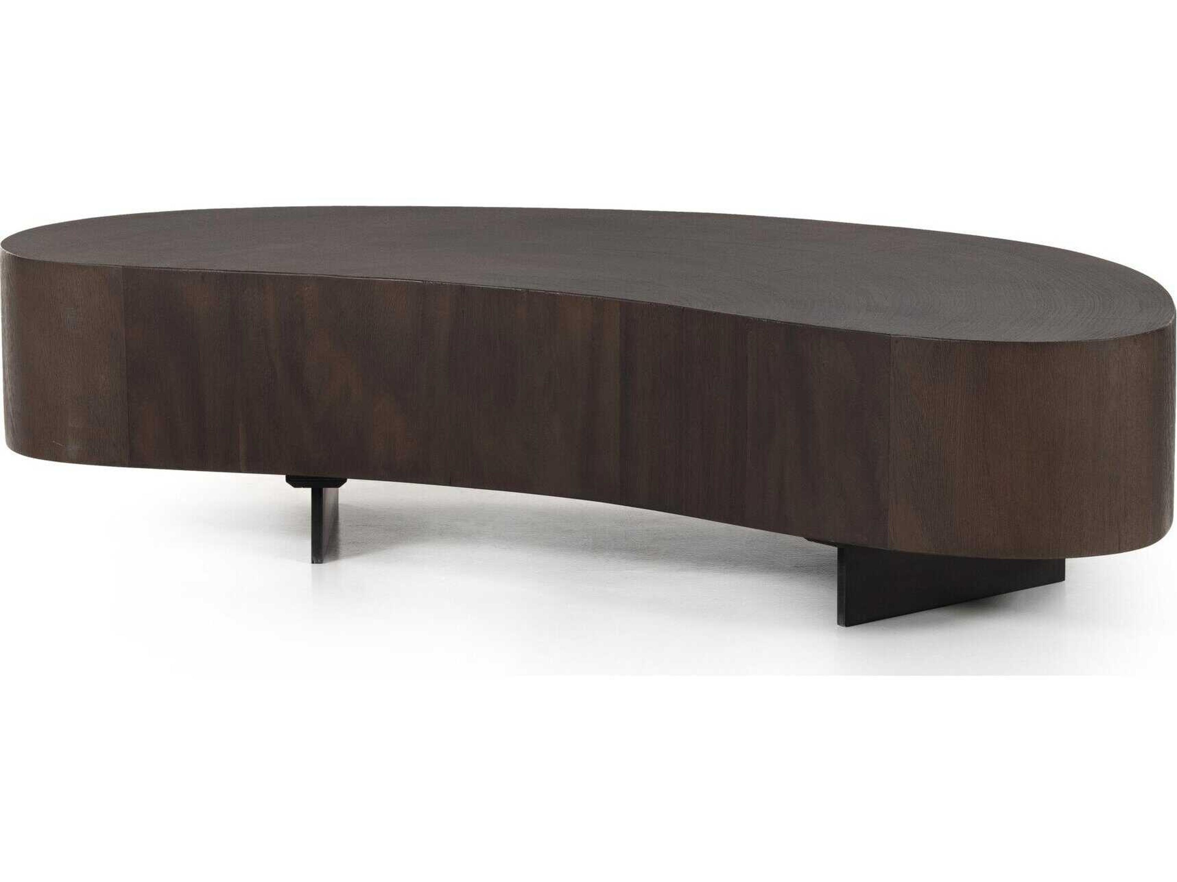 Four Hands Wesson Avett Wood Gunmetal Smoked Guanacaste Oyster Coffee Table