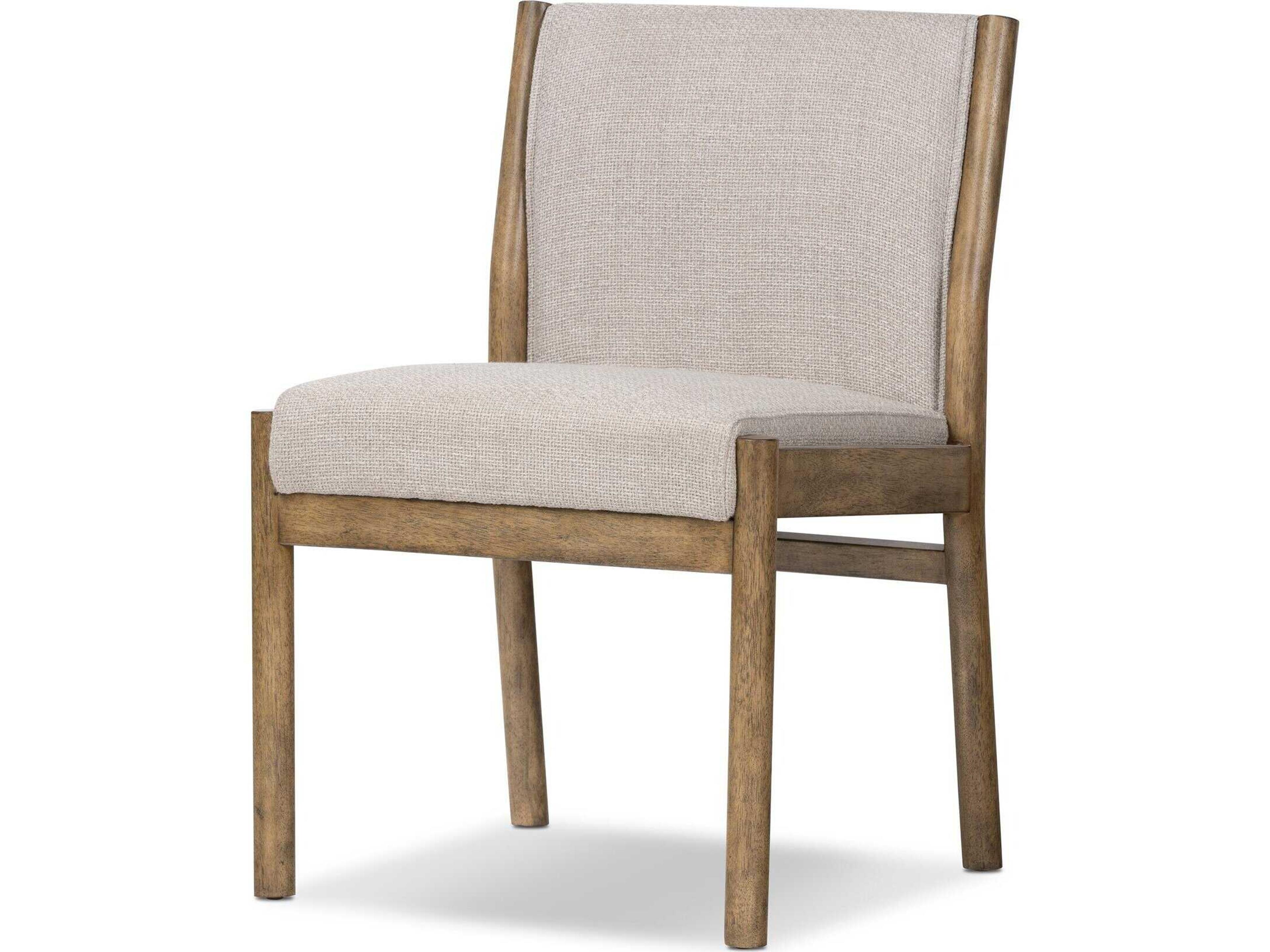 Four Hands Belfast Hito Fabric Solid Wood Beige Upholstered Side Dining Chair