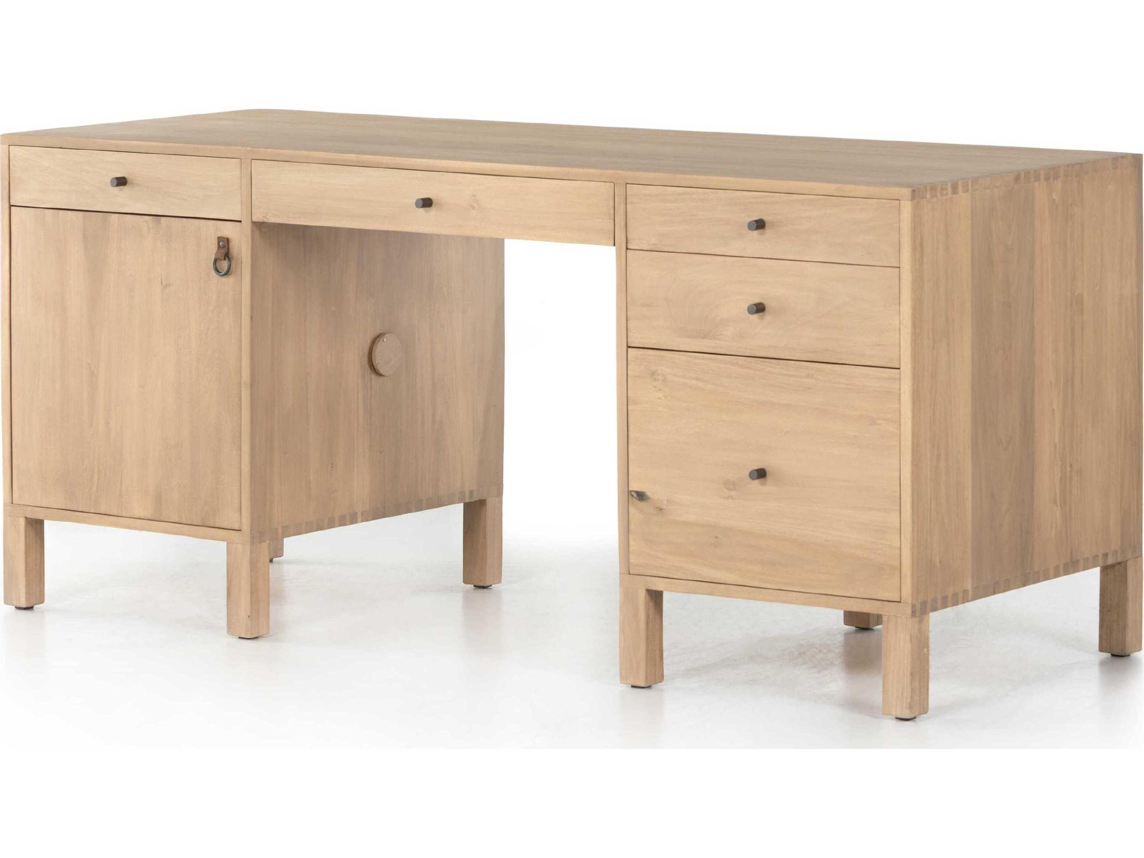 Four Hands Fulton Isador Brown Poplar Wood Executive Desk