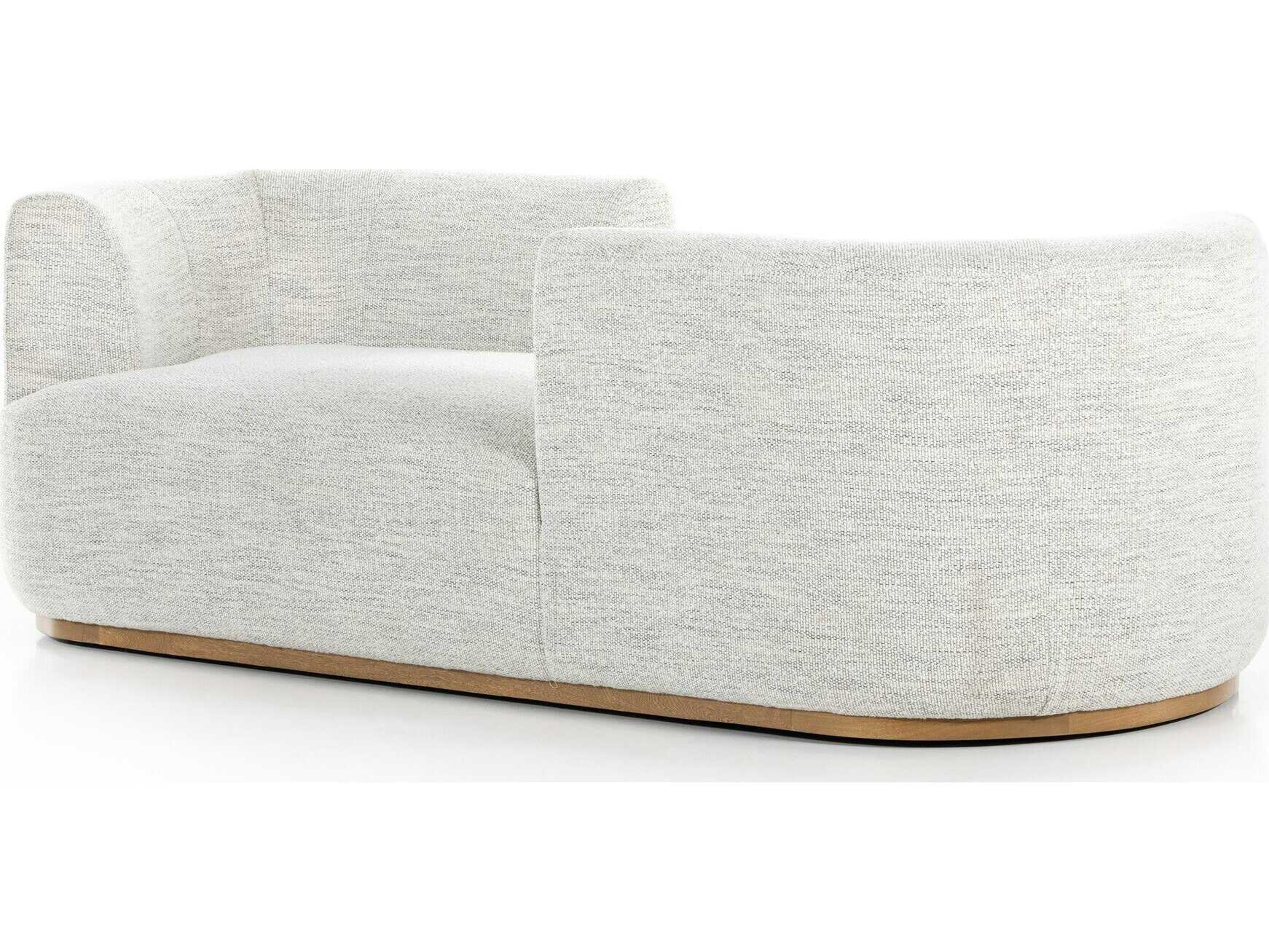 Four Hands Centrale Deandra Tete A Weathered Umber Merino Cotton Gray Upholstered Chaise