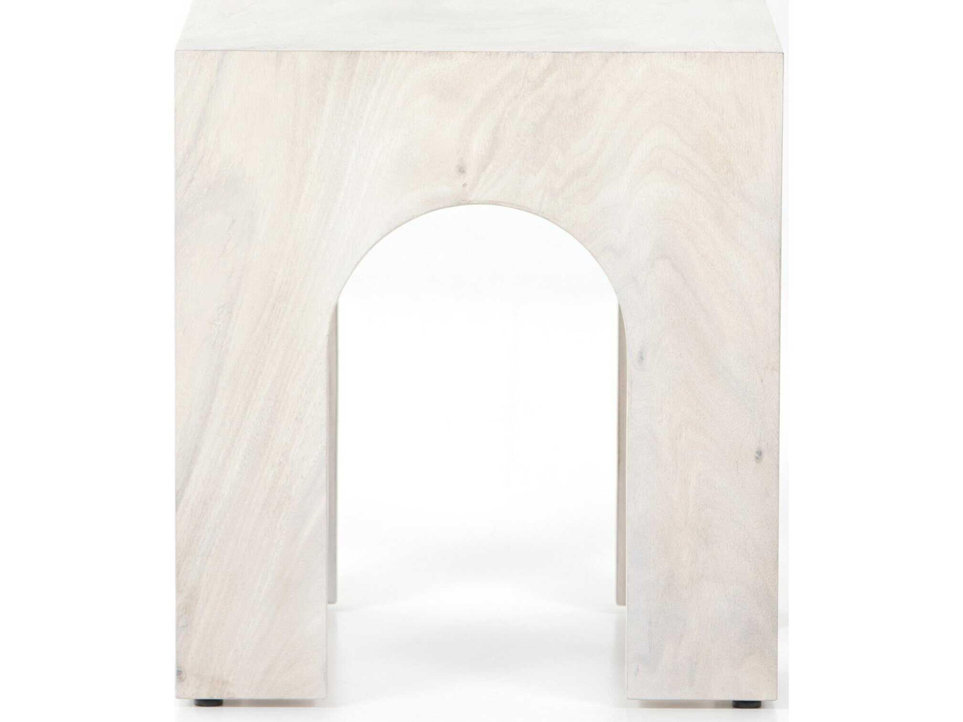 Four Hands Wesson Fausto Square Wood Bleached Guanacaste End Table