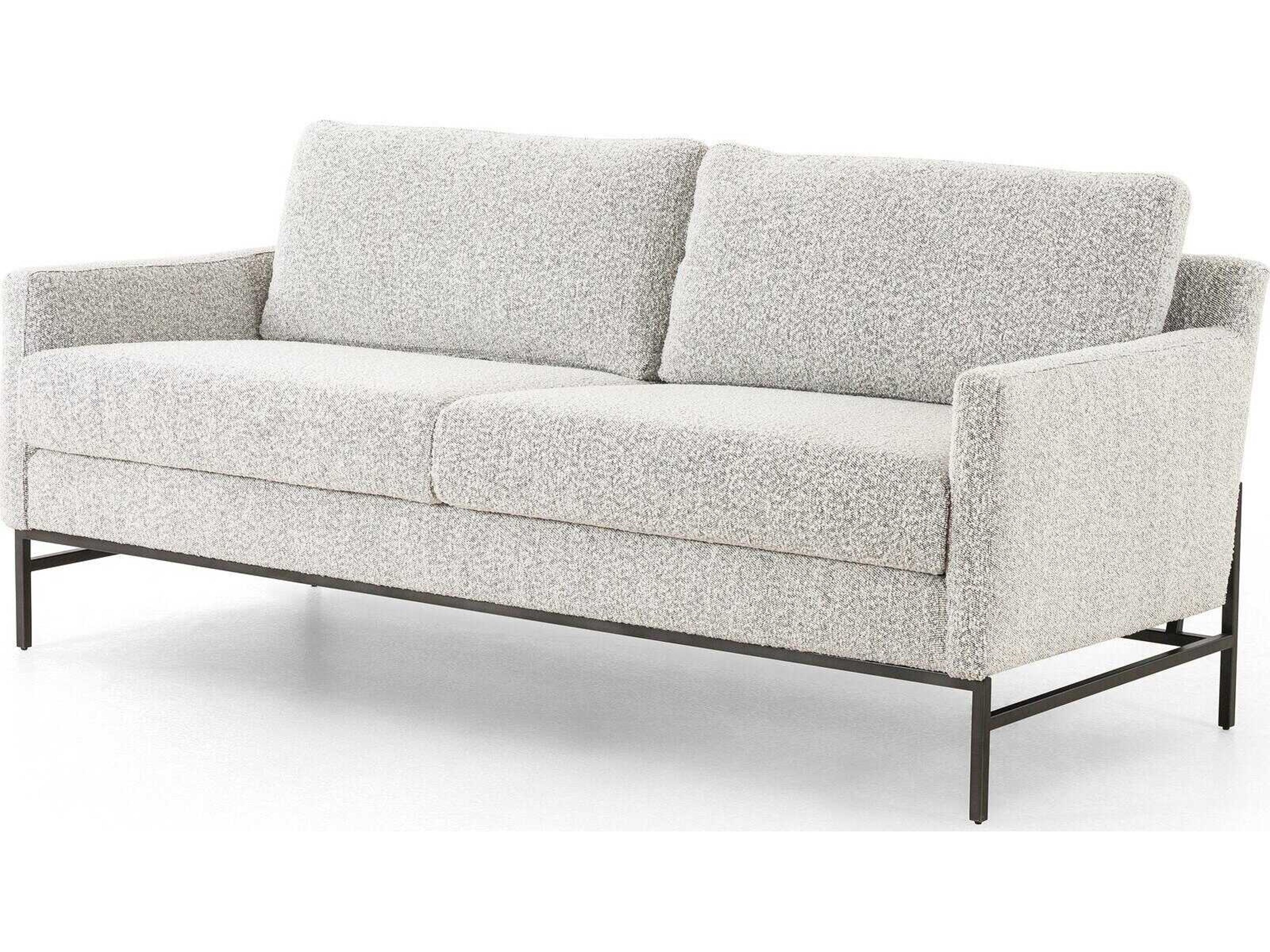 Four Hands Grayson Vanna Carbon Ebony Knoll Domino Upholstered Loveseat