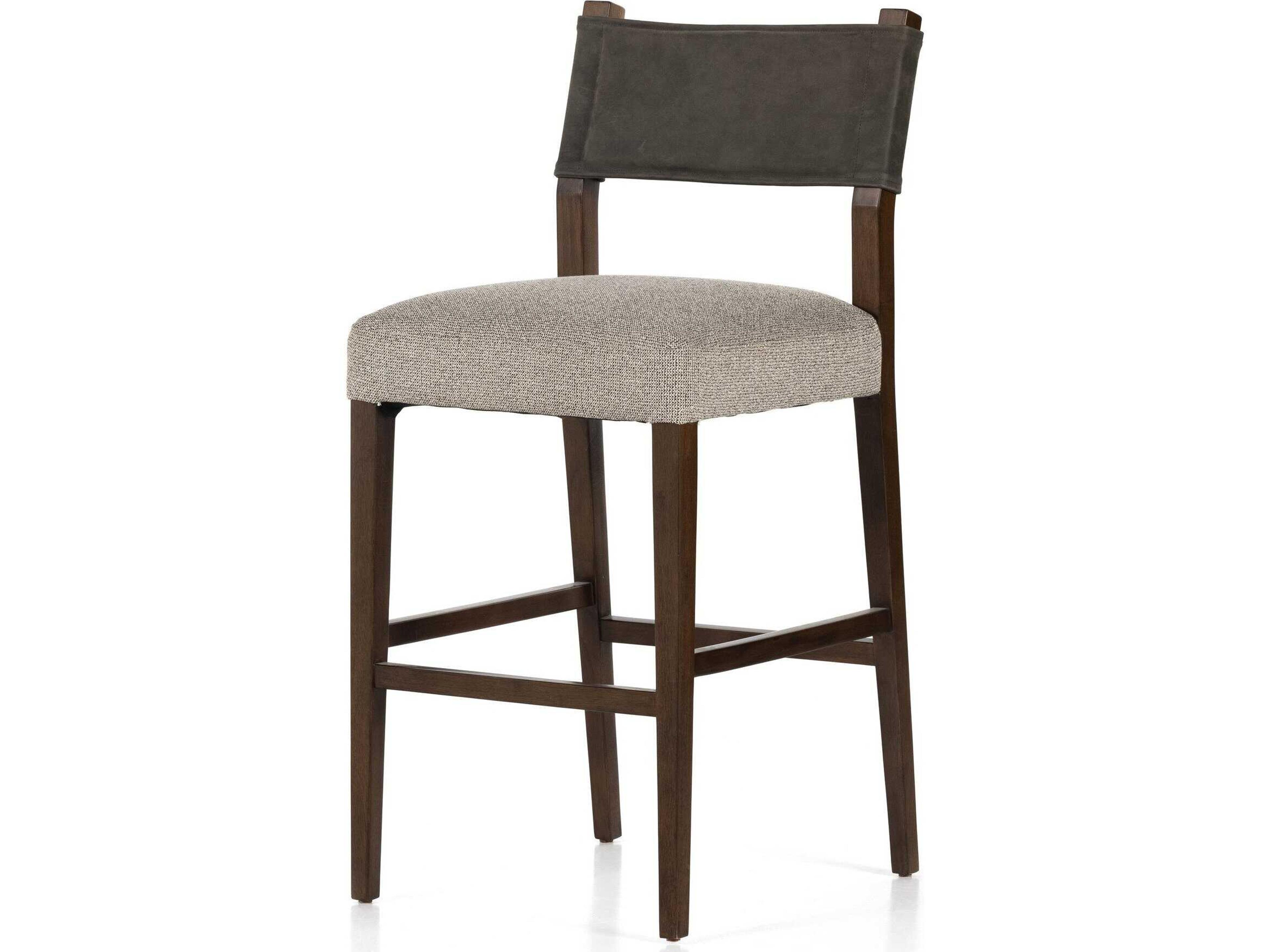 Four Hands Berman Ferris Tulsa Ink Upholstered Bar Stool
