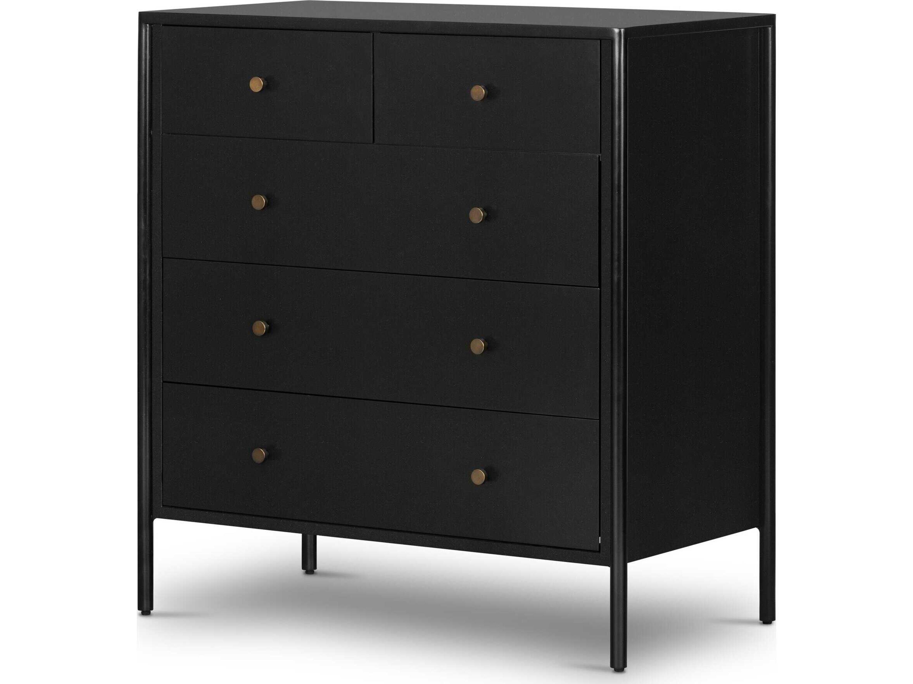 Four Hands Bolton 5-Drawers Black Weathered Bronze Accent Chest