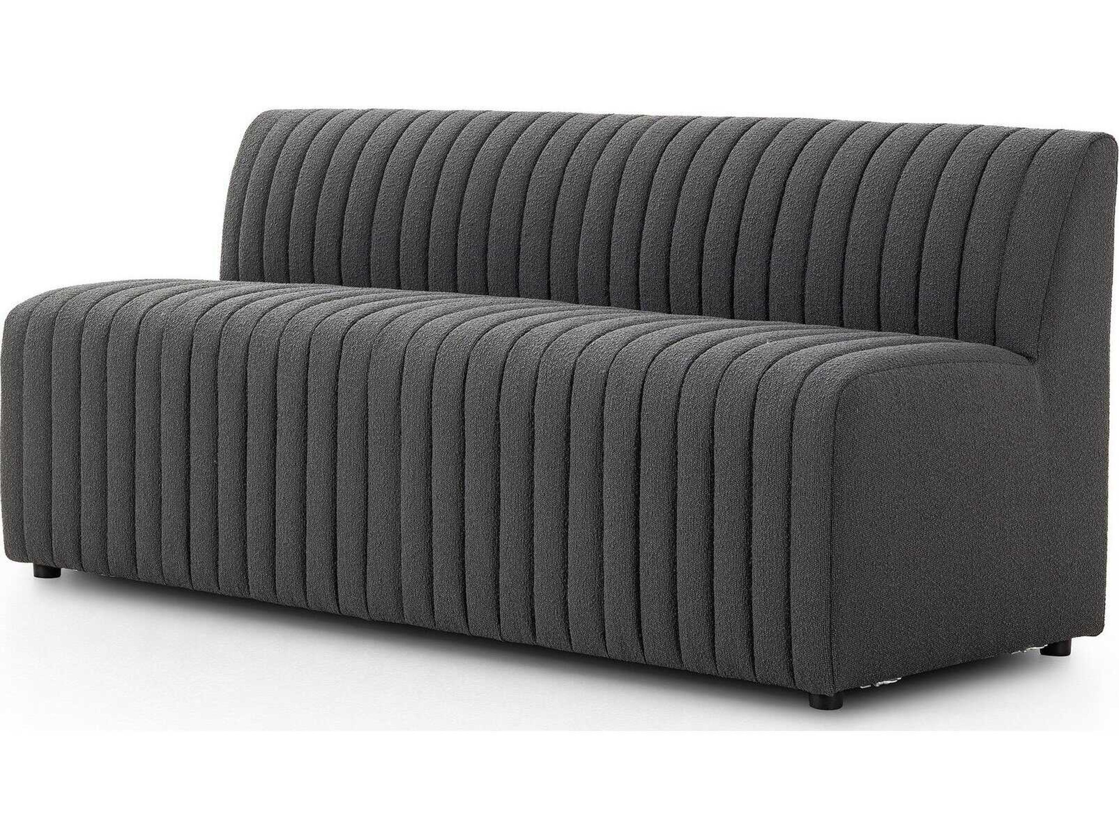 Four Hands Grayson Fiqa Boucle Charcoal Black Upholstered Accent Bench