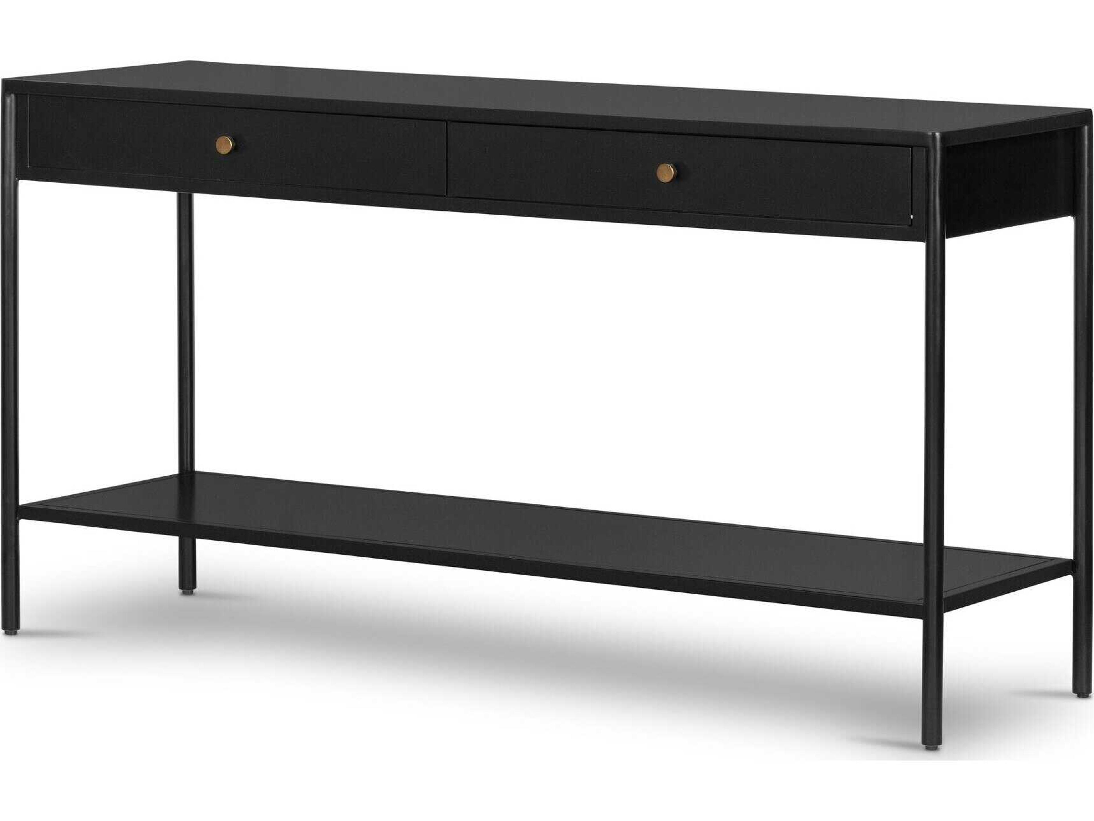 Four Hands Bolton Soto Rectangular Metal Black Weathered Bronze Console Table