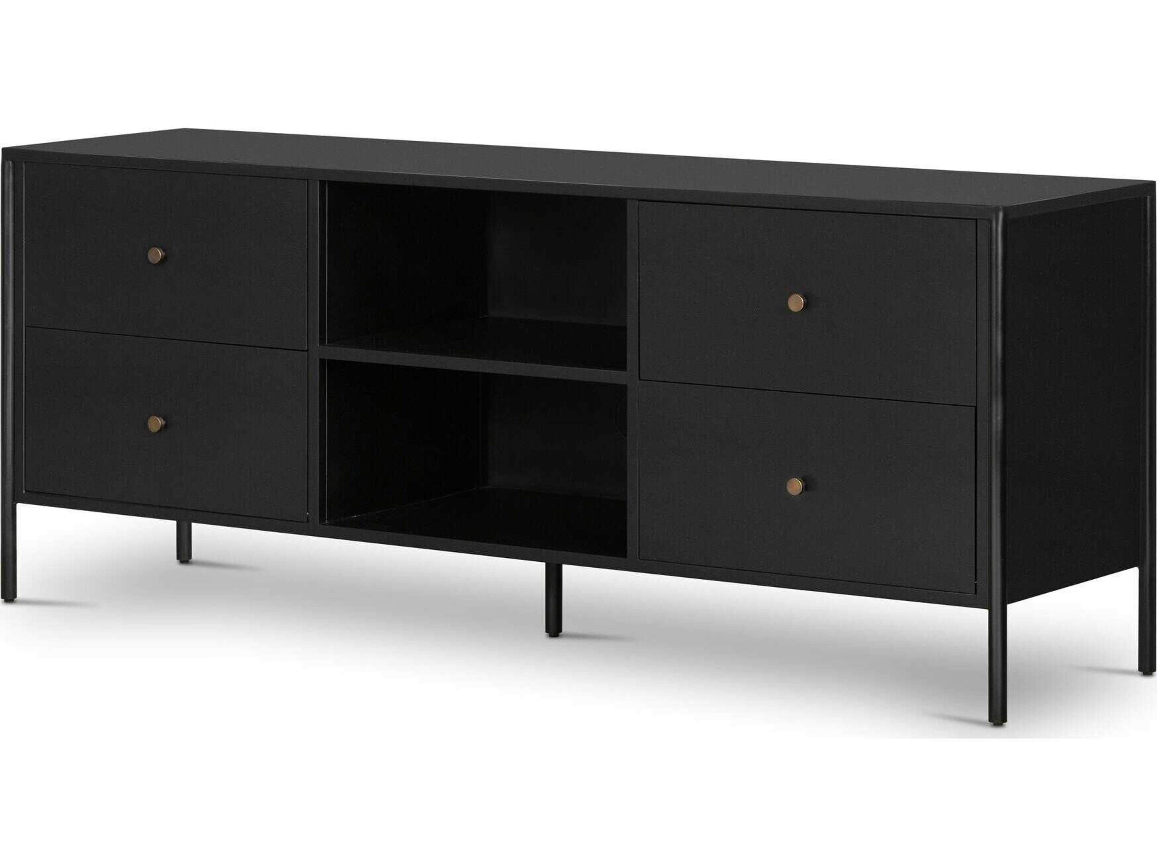 Four Hands Bolton Soto 70" Black Weathered Bronze Media Console