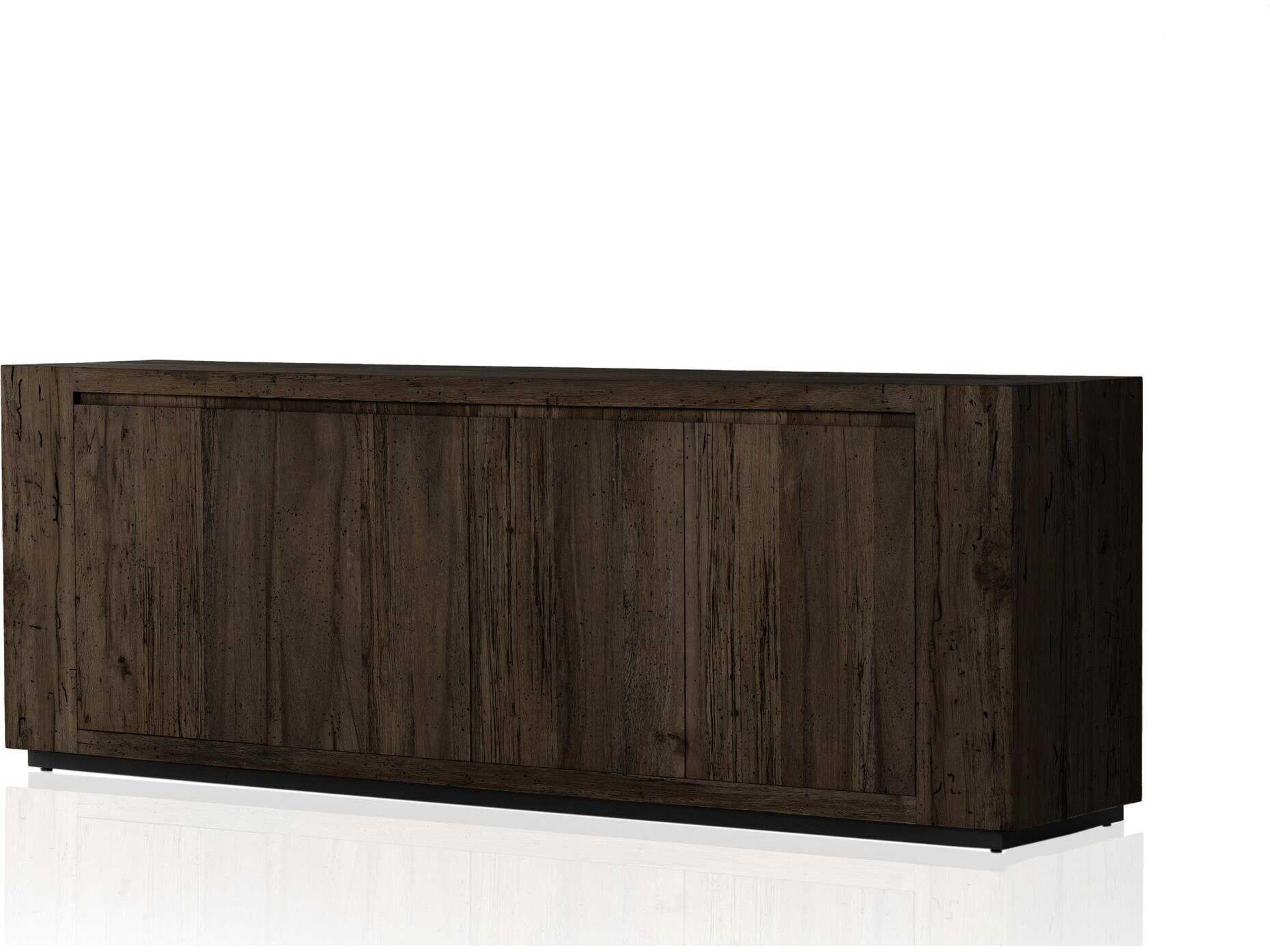 Four Hands Wesson Abaso 94" Oak Wood Black Mdf Ebony Rustic Wormwood Sideboard